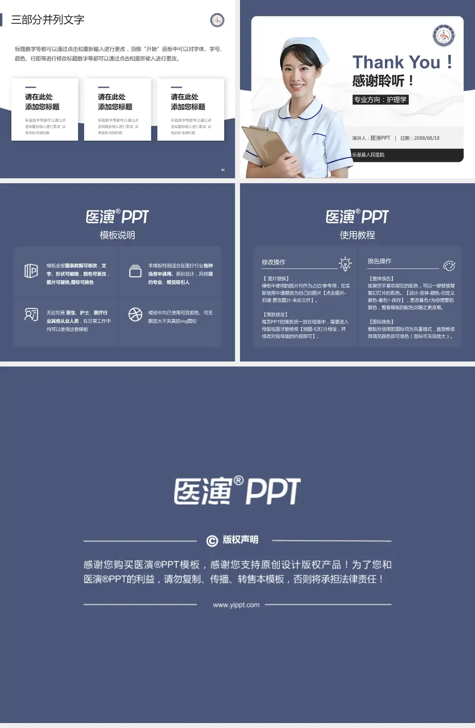 乐至县人民医院护理专业职业生涯规划PPT模板4:3格式幻灯片预览图6