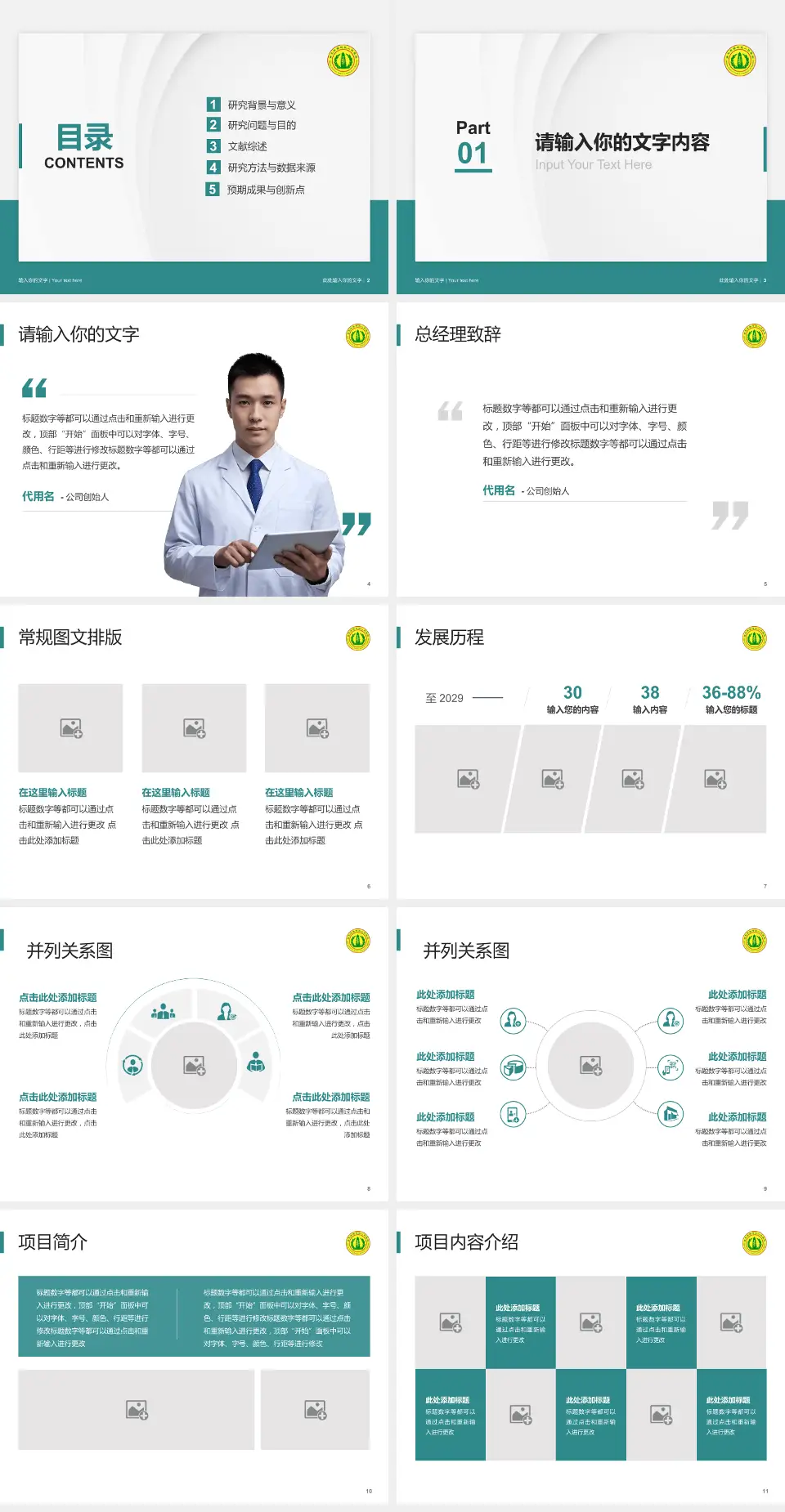 南充市高坪区人民医院医院管理报告PPT模板4:3格式幻灯片预览图2