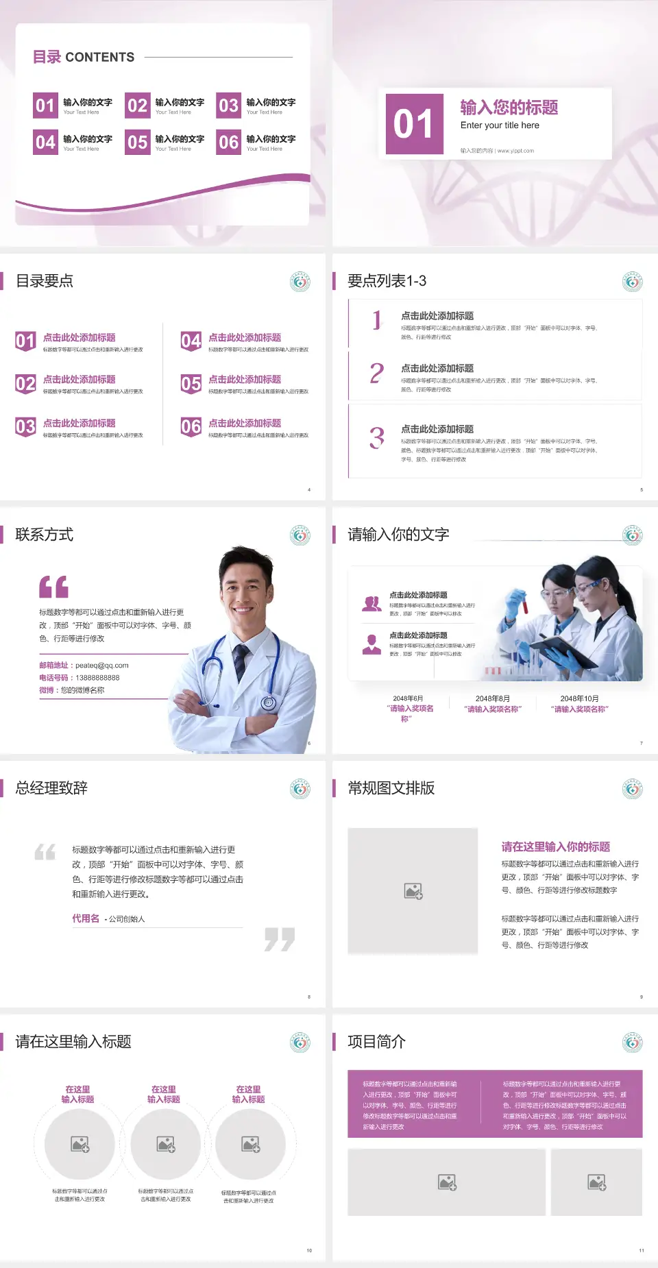 富顺县妇幼保健院项目申请与汇报PPT模板4:3格式幻灯片预览图2