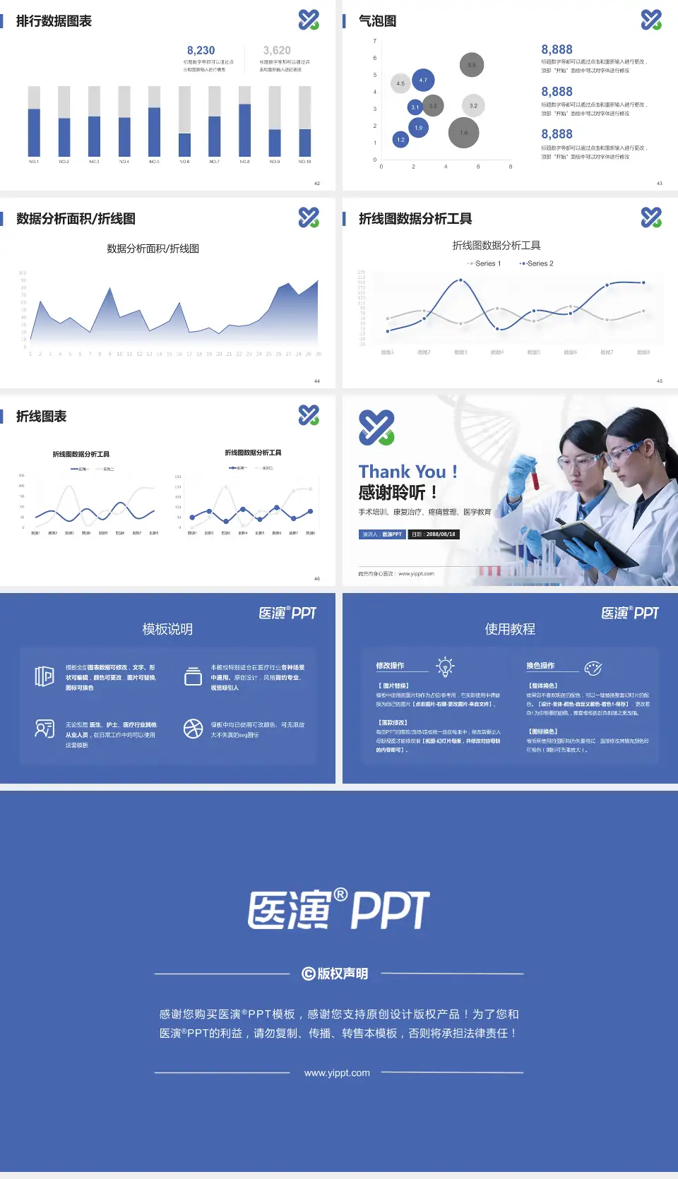 南充市身心医院科研成果展示PPT模板16:9格式幻灯片预览图6