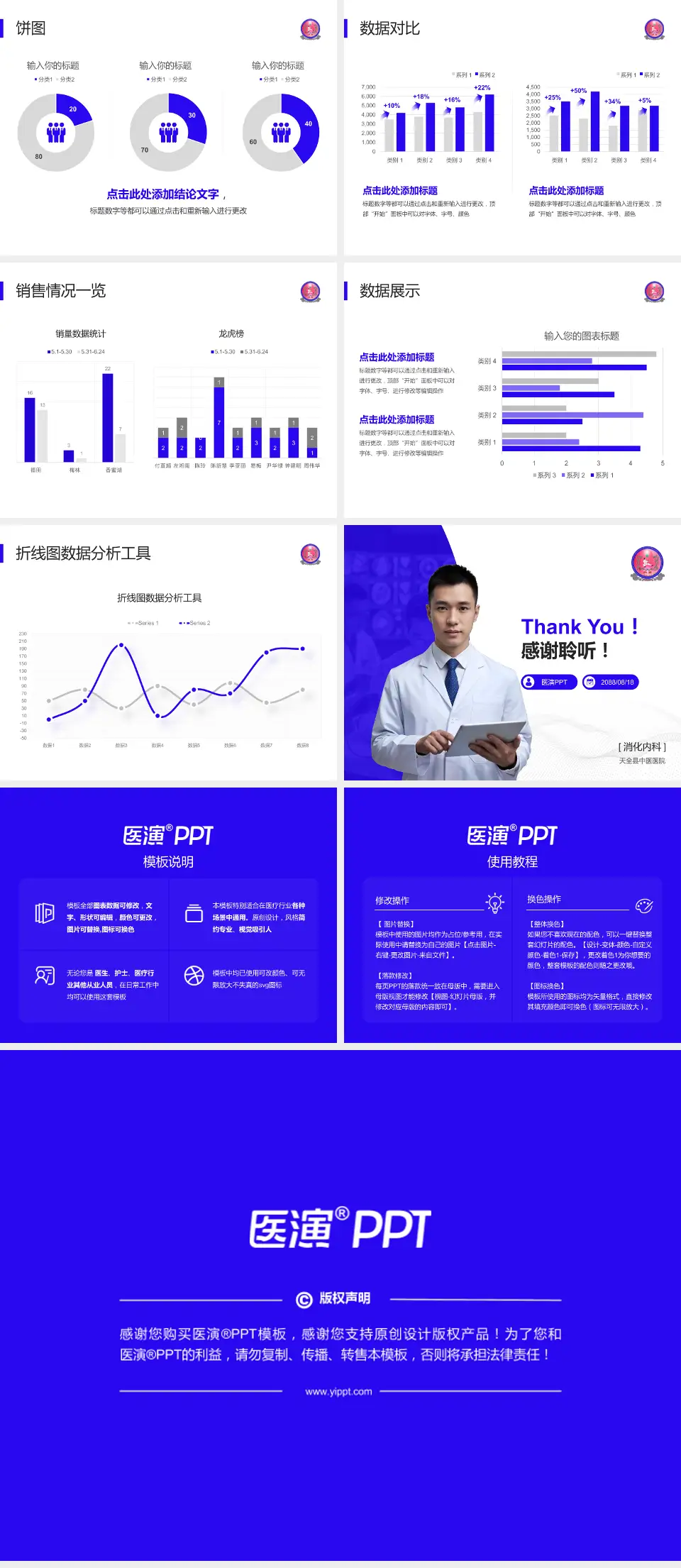 天全县中医医院病例分享与讨论PPT模板4:3格式幻灯片预览图4