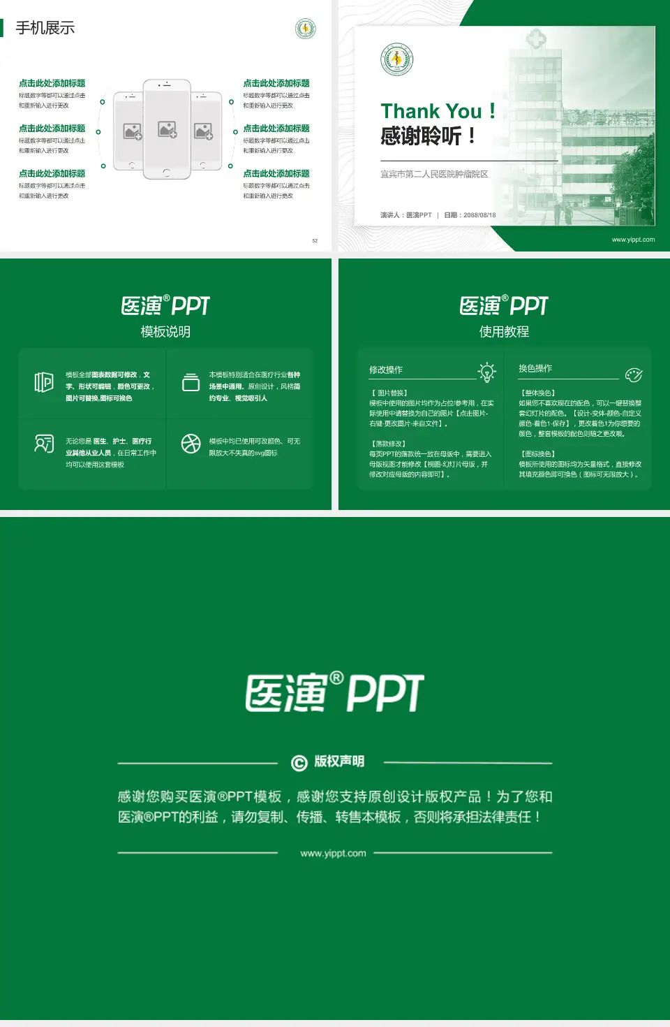 宜宾市第二人民医院肿瘤院区医院管理报告PPT模板4:3格式幻灯片预览图7