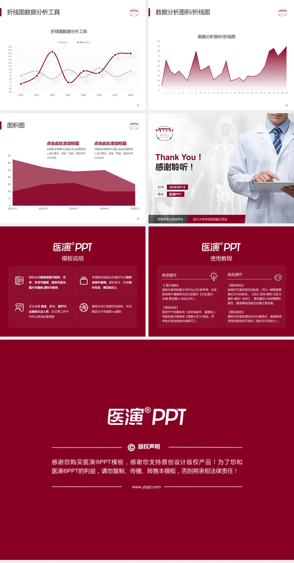 四川大学华西医院温江院区患者教育与指导PPT模板4:3格式幻灯片预览图7