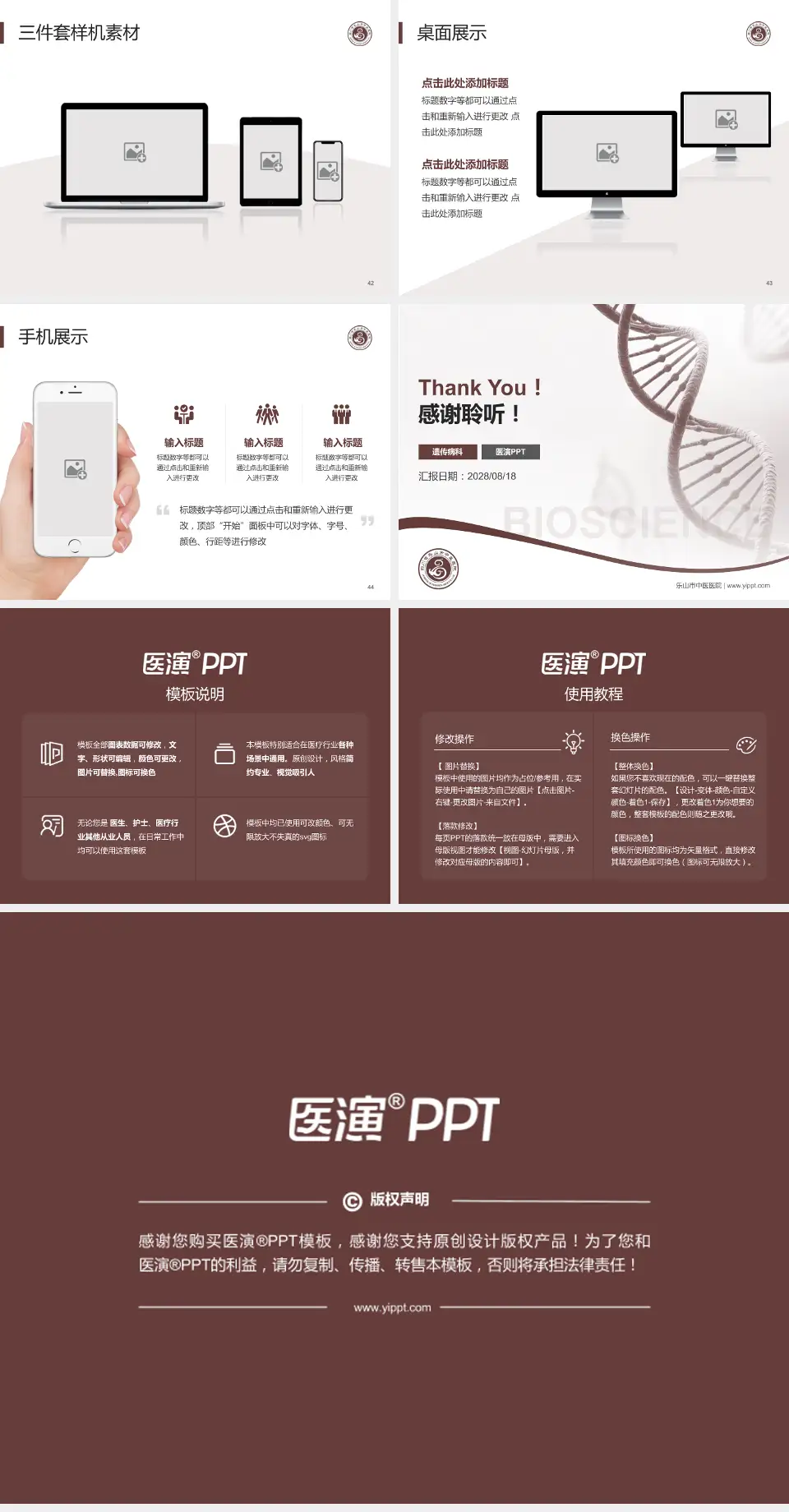 乐山市中医医院项目申请与汇报PPT模板4:3格式幻灯片预览图6