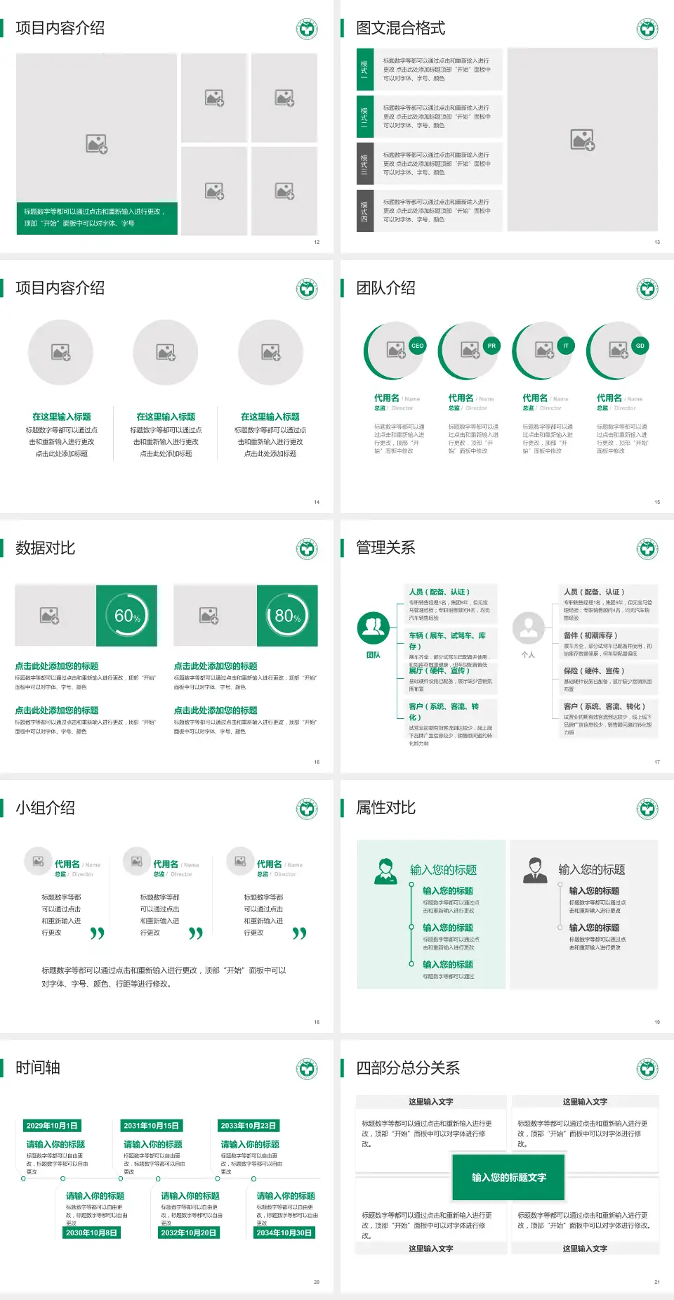 富顺县人民医院科室介绍与推广PPT模板4:3格式幻灯片预览图3