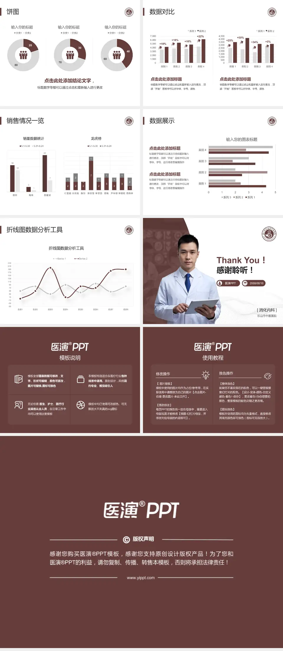 乐山市中医医院病例分享与讨论PPT模板4:3格式幻灯片预览图4