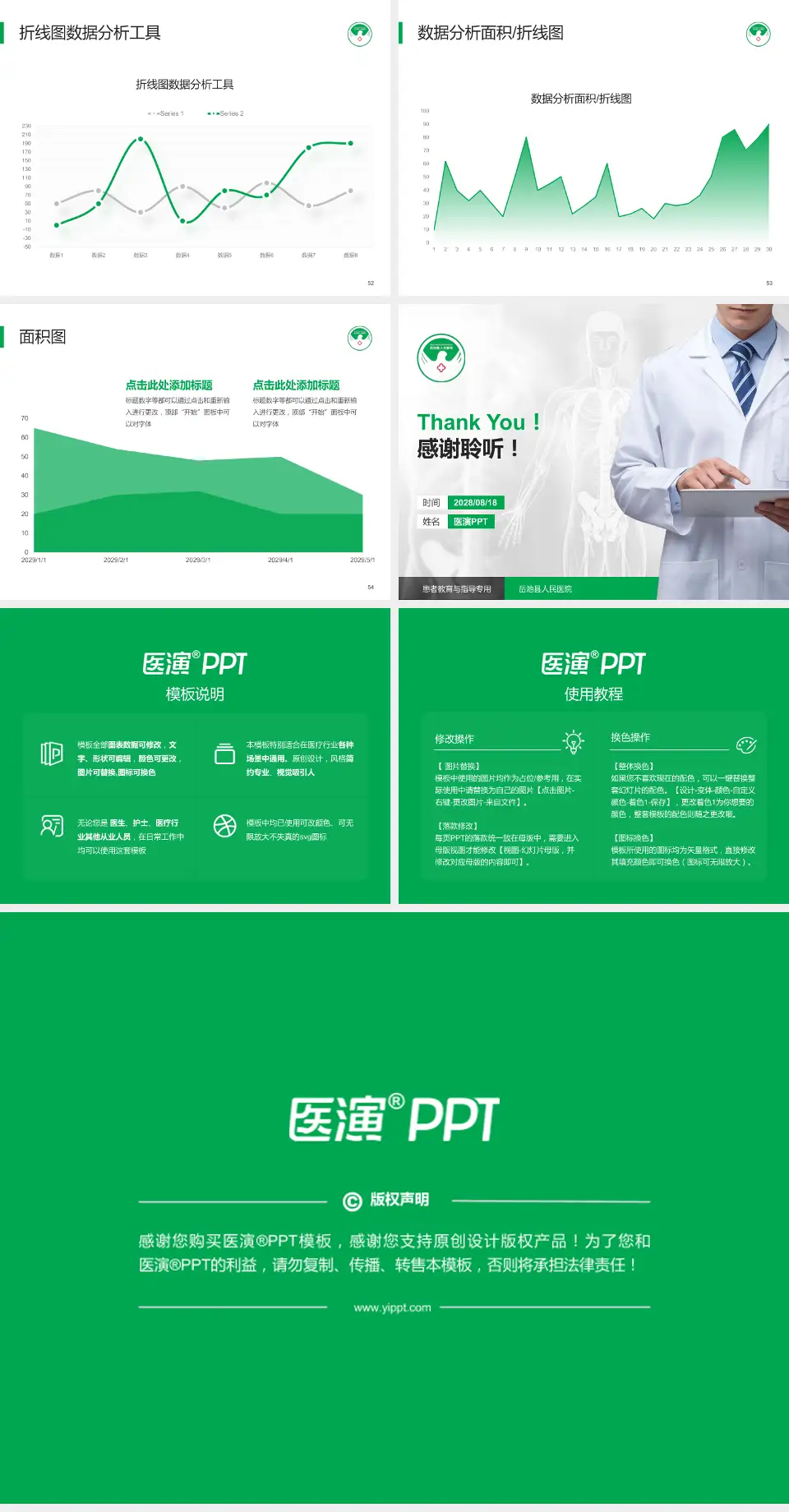 岳池县人民医院患者教育与指导PPT模板4:3格式幻灯片预览图7
