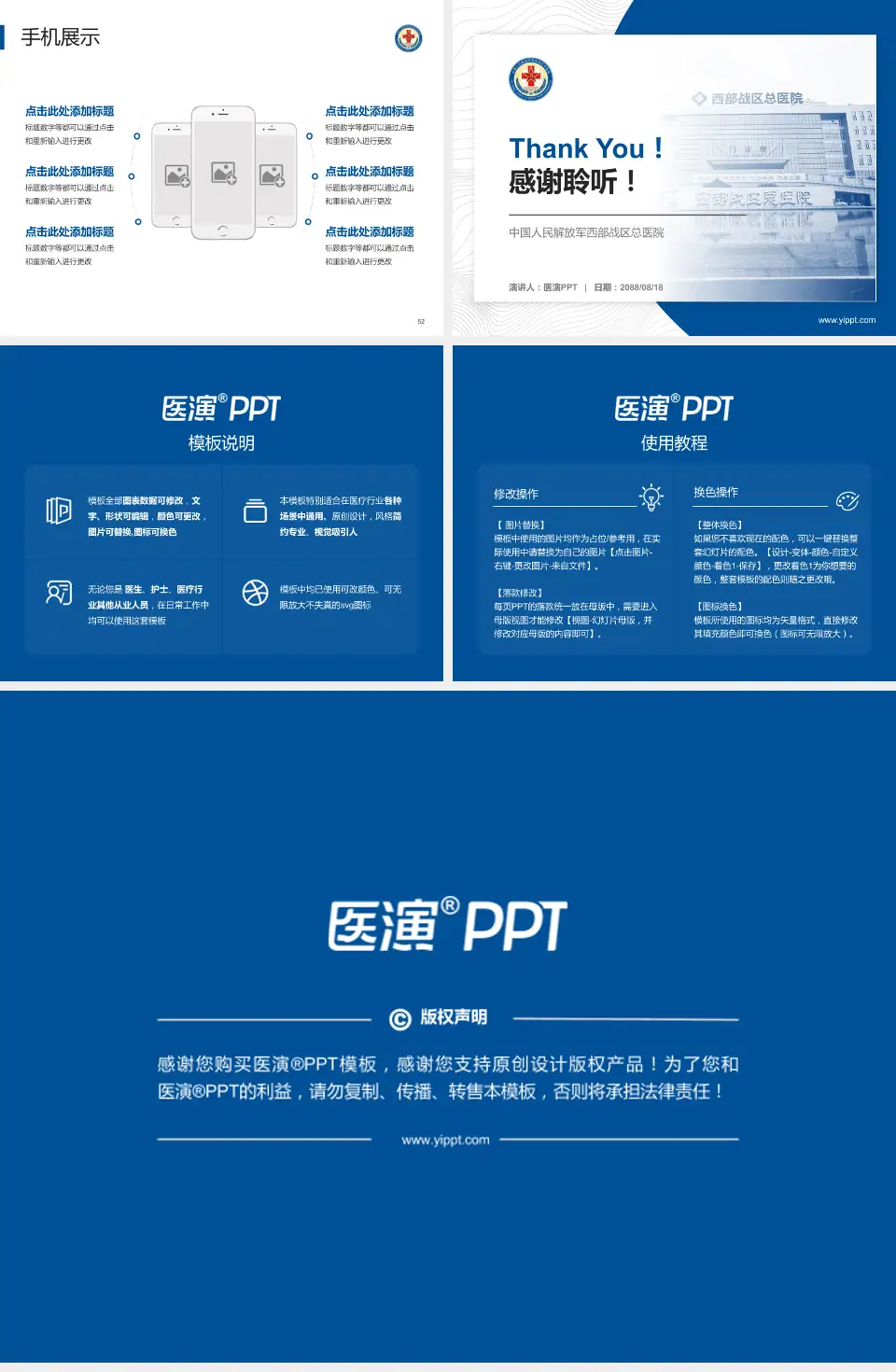 中国人民解放军西部战区总医院医院管理报告PPT模板4:3格式幻灯片预览图7