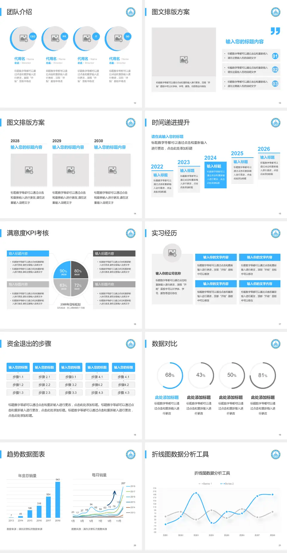 菏泽市立医院培训与教育PPT模板4:3格式幻灯片预览图3