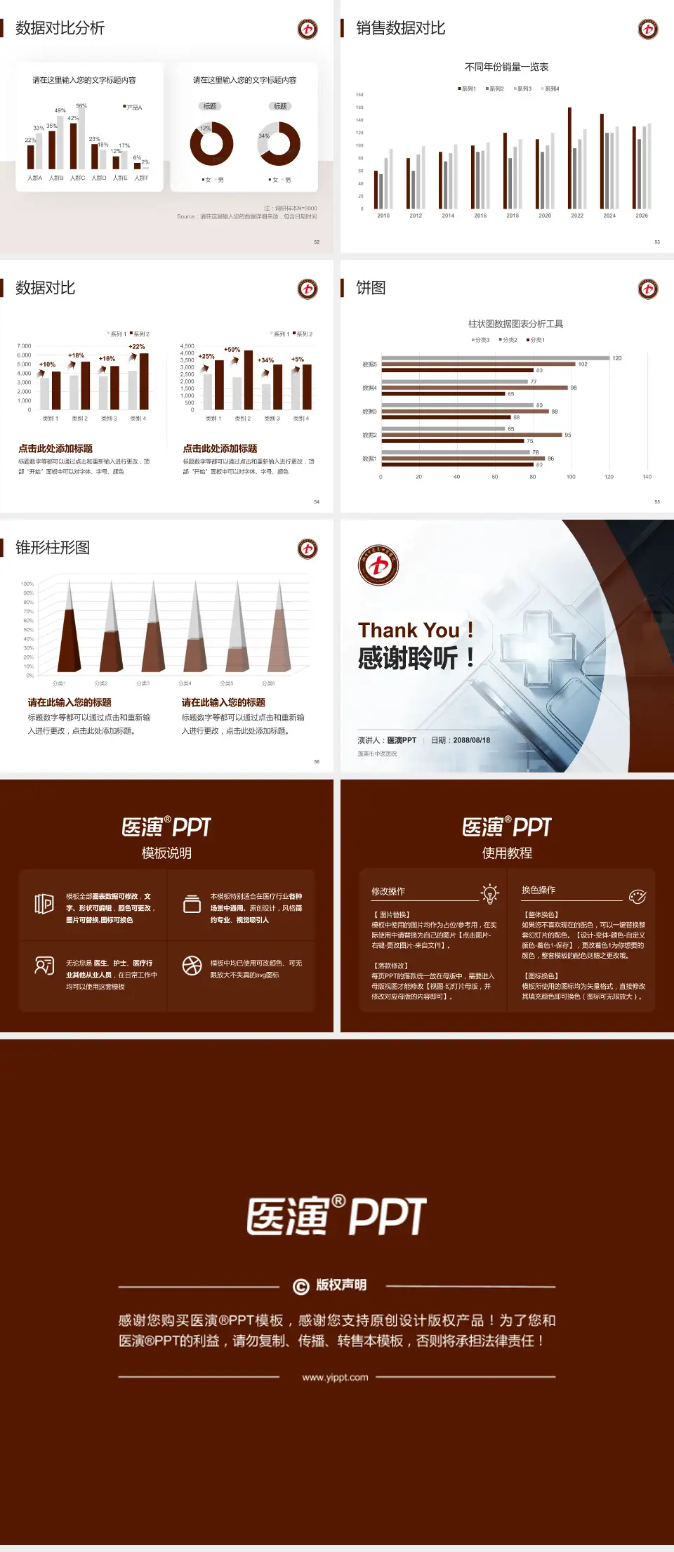 蓬莱市中医医院医疗行业比赛专用PPT模板4:3格式幻灯片预览图7