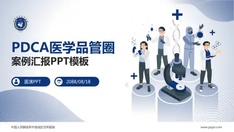 中国人民解放军中部战区空军医院品管圈PDCA演示专用PPT模板