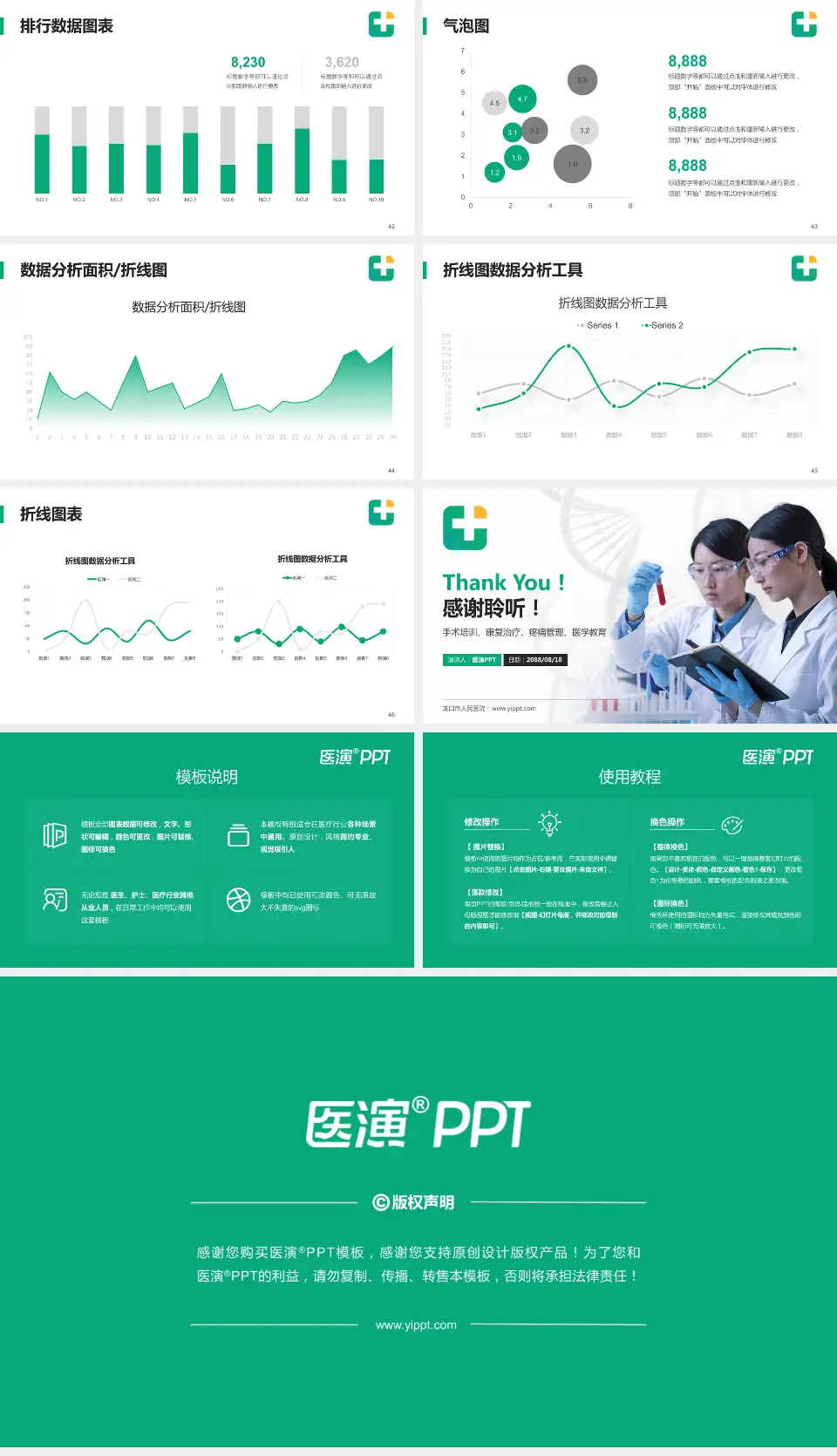 龙口市人民医院科研成果展示PPT模板16:9格式幻灯片预览图6