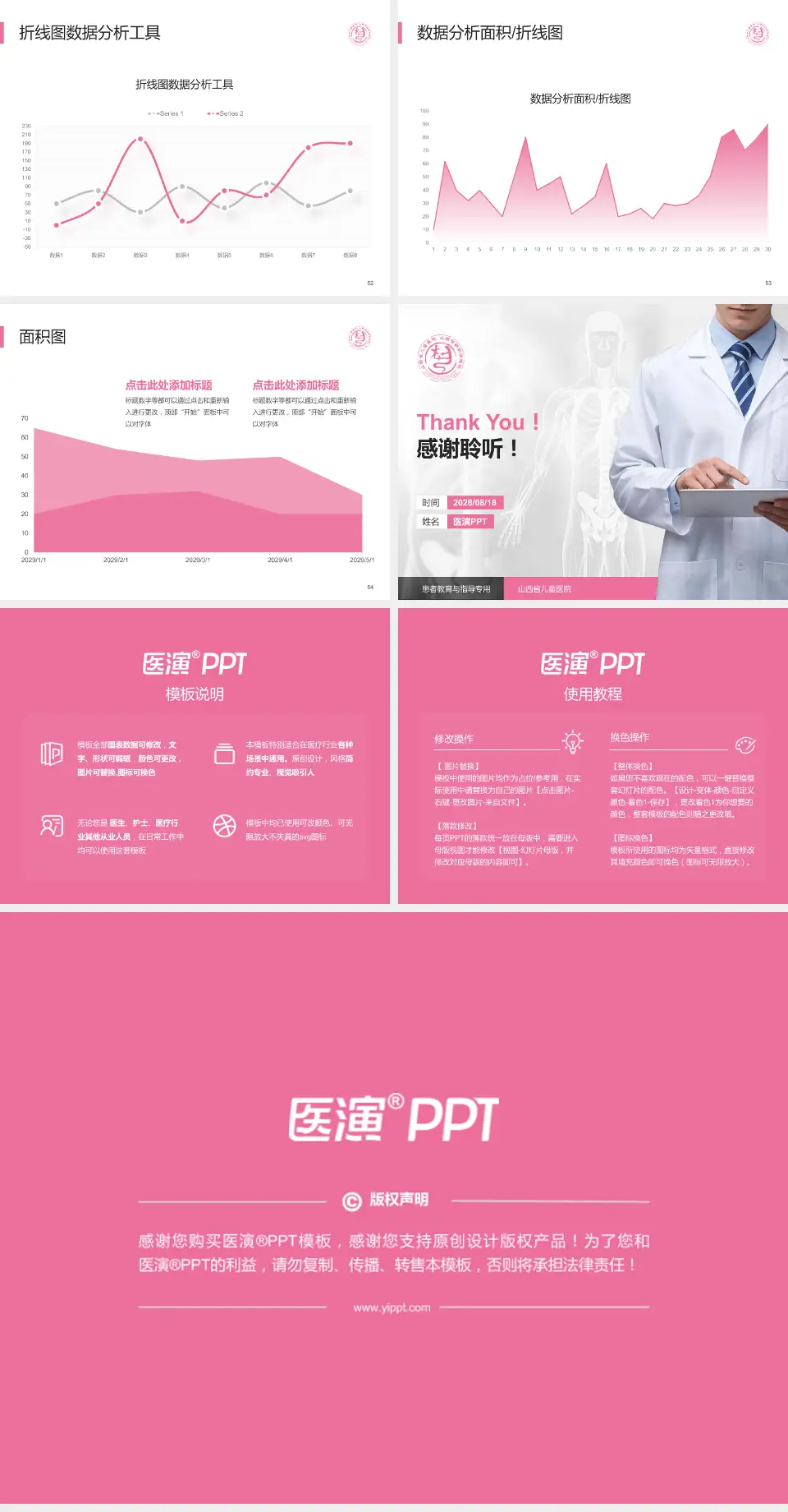 山西省儿童医院患者教育与指导PPT模板4:3格式幻灯片预览图7