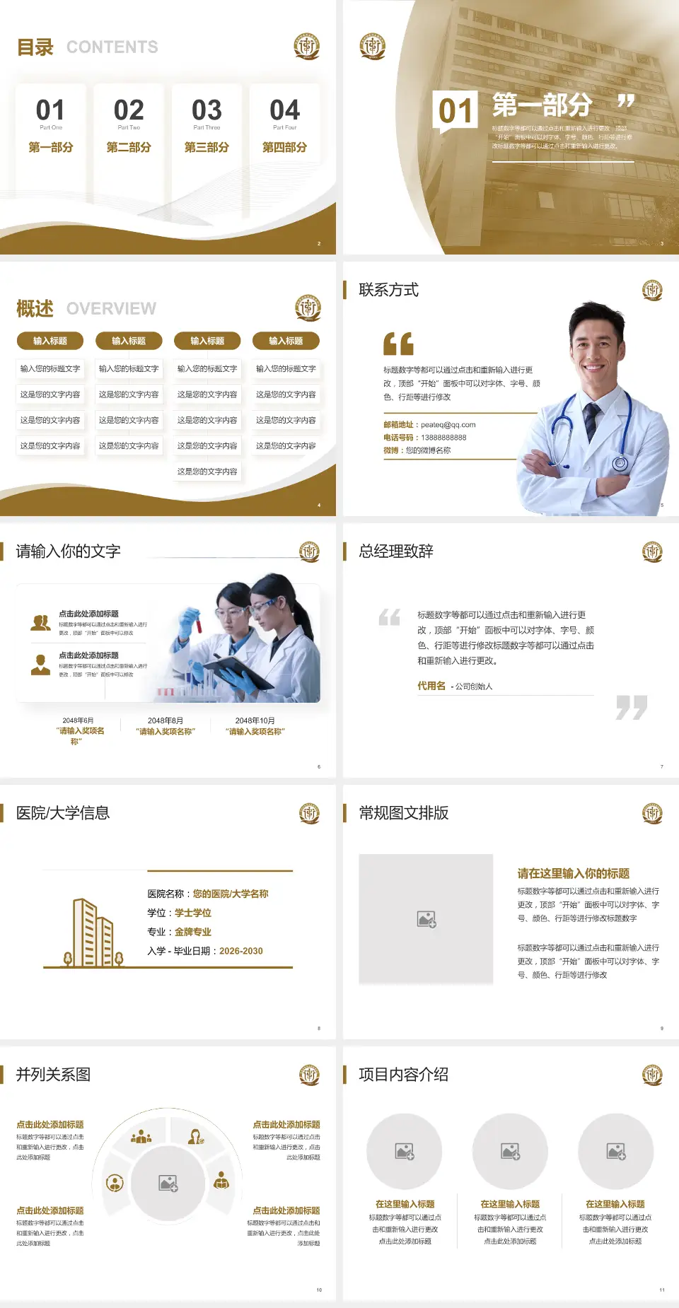 青岛市公共卫生临床中心市北院区会议与研讨会PPT模板4:3格式幻灯片预览图2