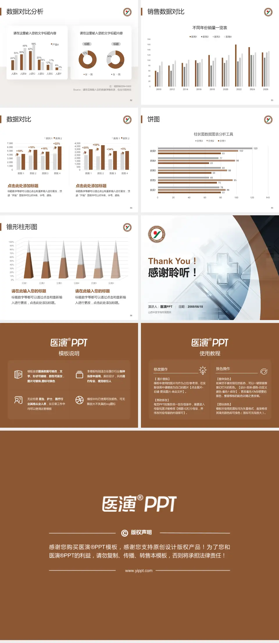 山西中医学院附属医院医疗行业比赛专用PPT模板4:3格式幻灯片预览图7