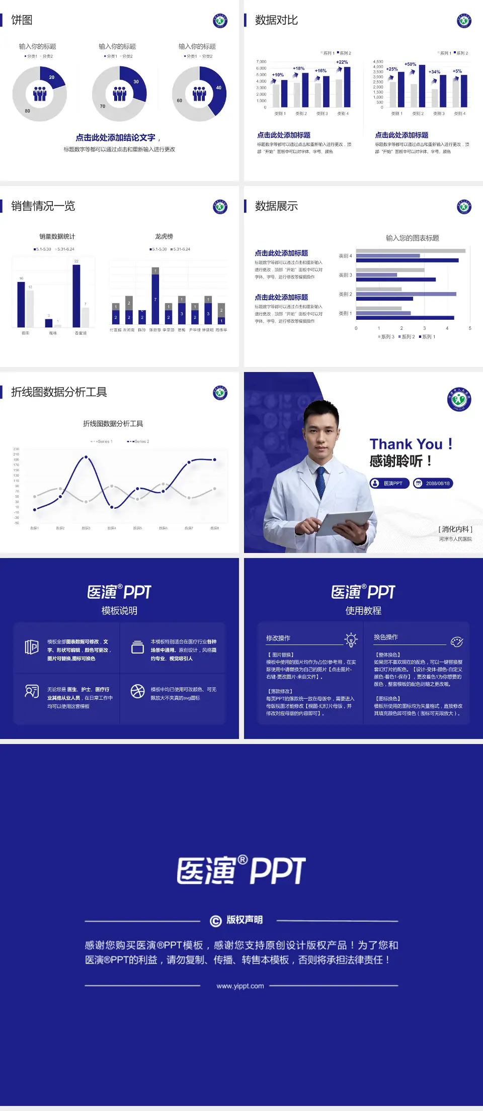 河津市人民医院病例分享与讨论PPT模板4:3格式幻灯片预览图4