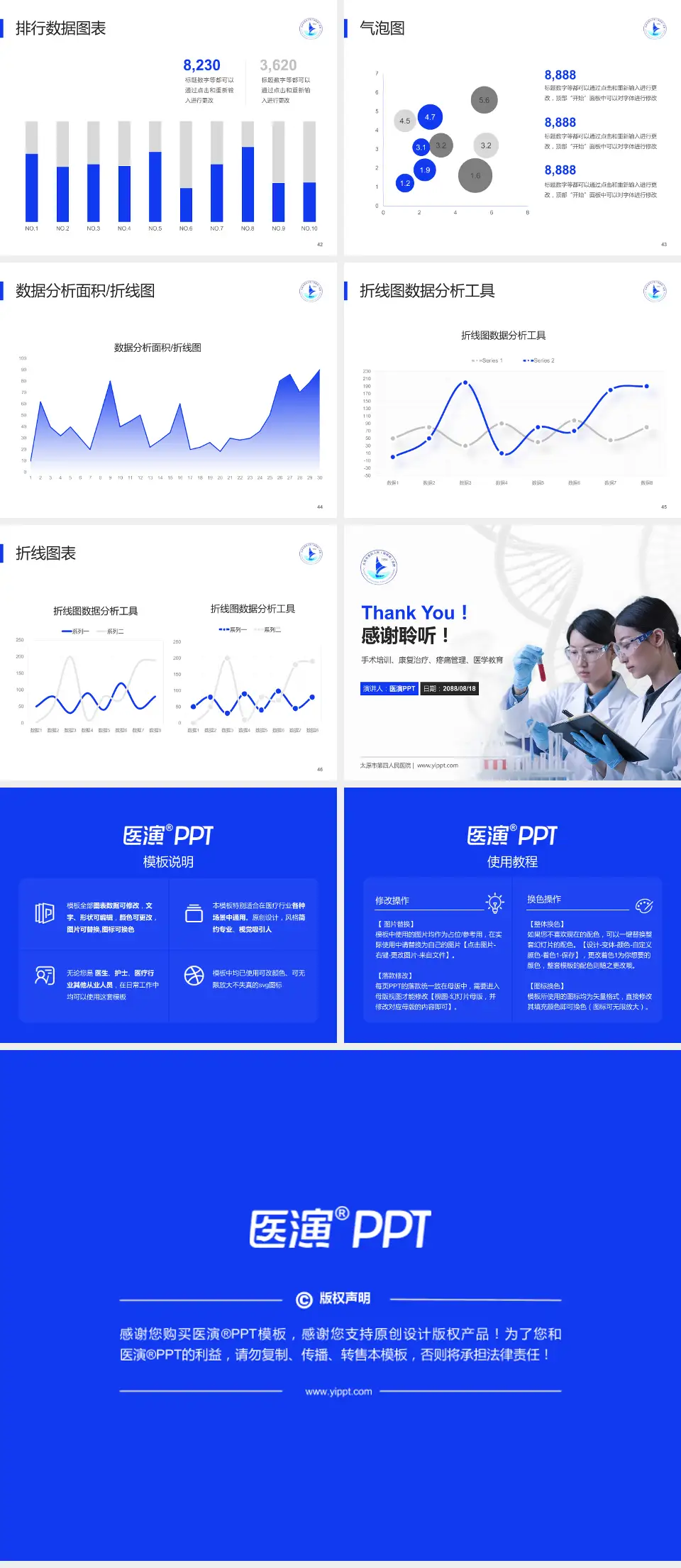 太原市第四人民医院科研成果展示PPT模板4:3格式幻灯片预览图6