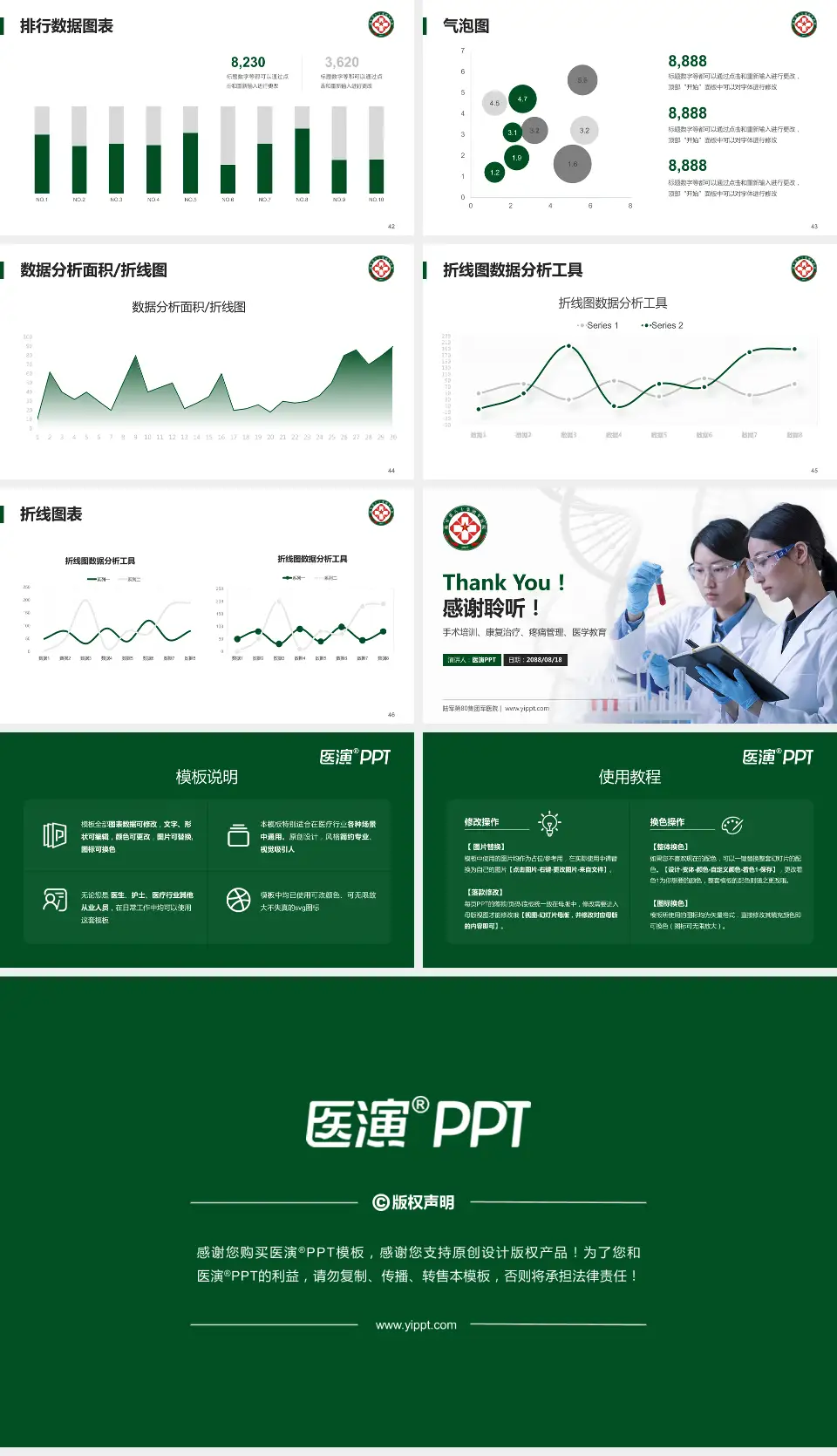 陆军第80集团军医院科研成果展示PPT模板16:9格式幻灯片预览图6
