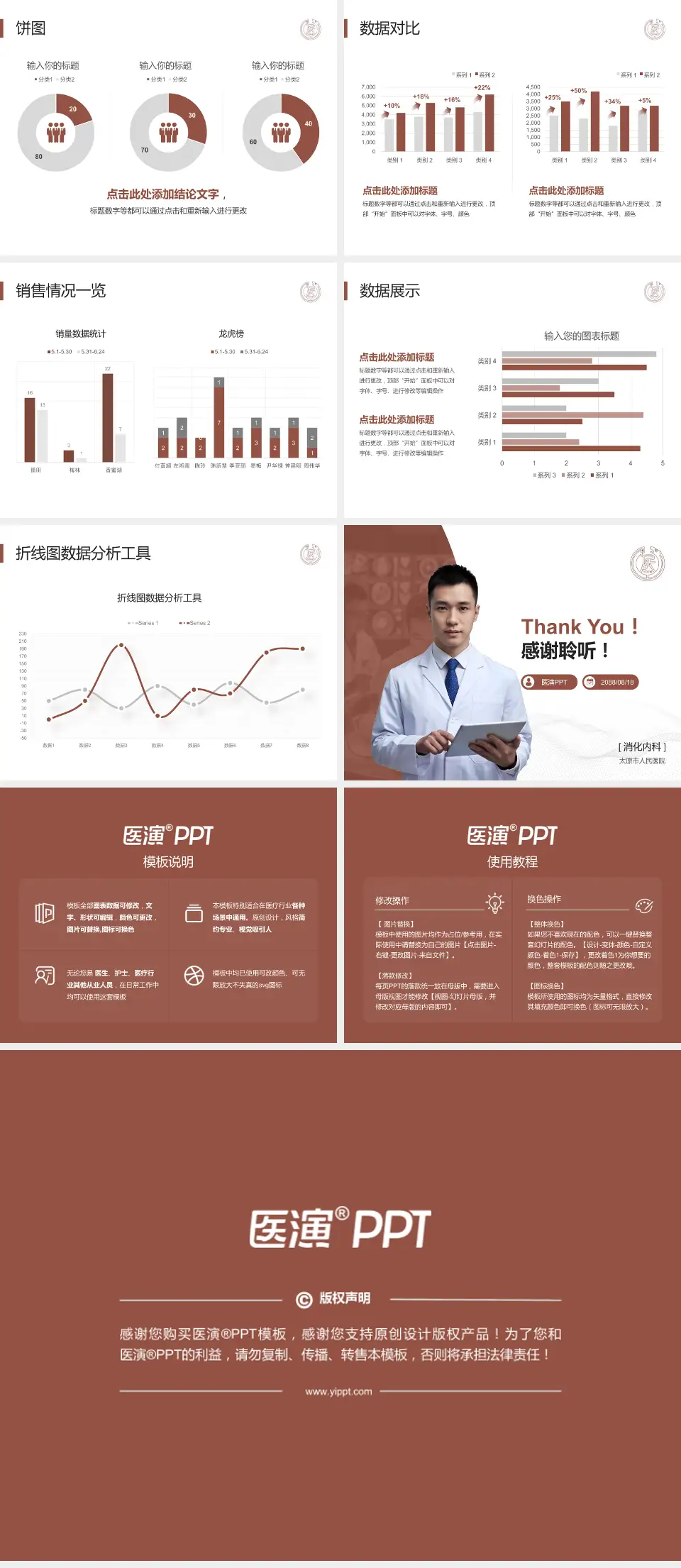 太原市人民医院病例分享与讨论PPT模板4:3格式幻灯片预览图4