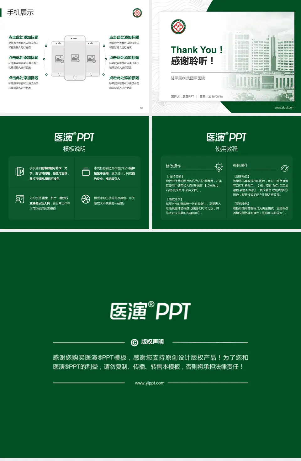 陆军第80集团军医院医院管理报告PPT模板4:3格式幻灯片预览图7