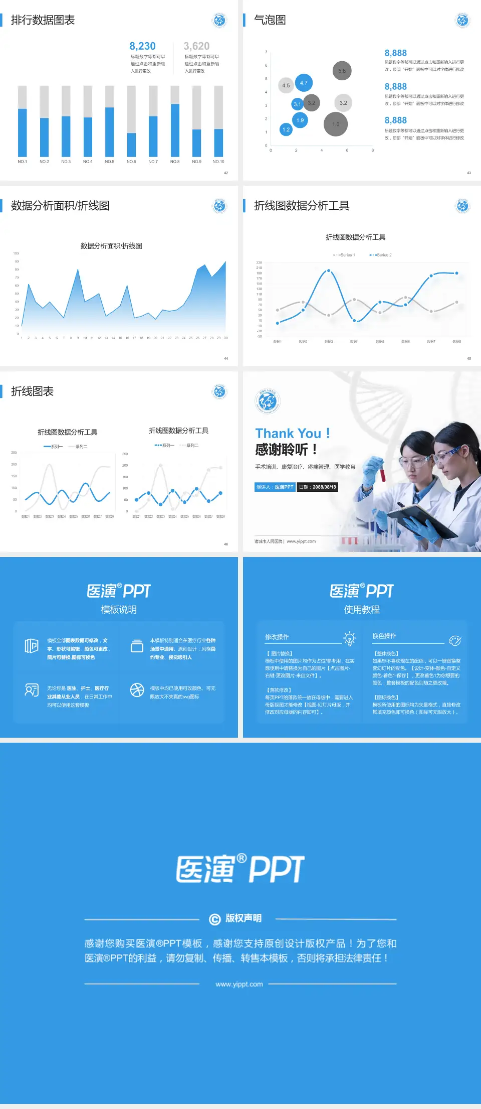 诸城市人民医院科研成果展示PPT模板4:3格式幻灯片预览图6