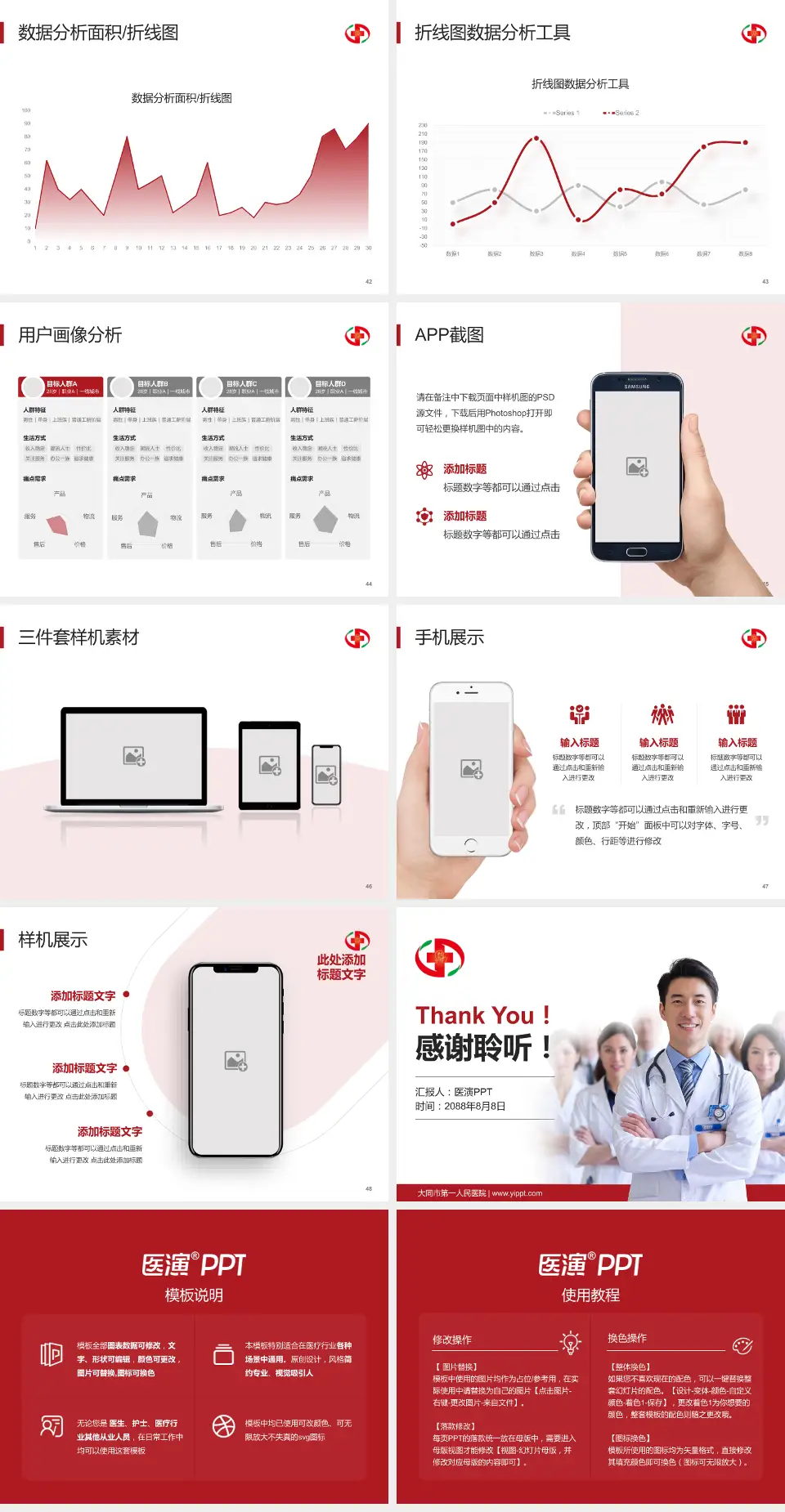 大同市第一人民医院科室介绍与推广PPT模板4:3格式幻灯片预览图6