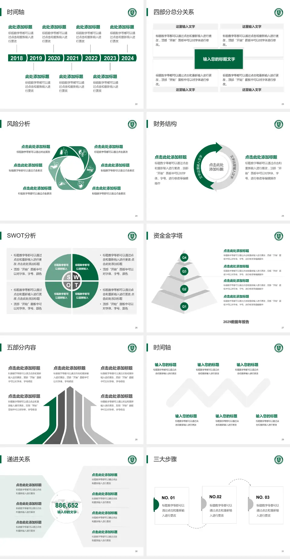 青岛市市立医院本部患者教育与指导PPT模板4:3格式幻灯片预览图4