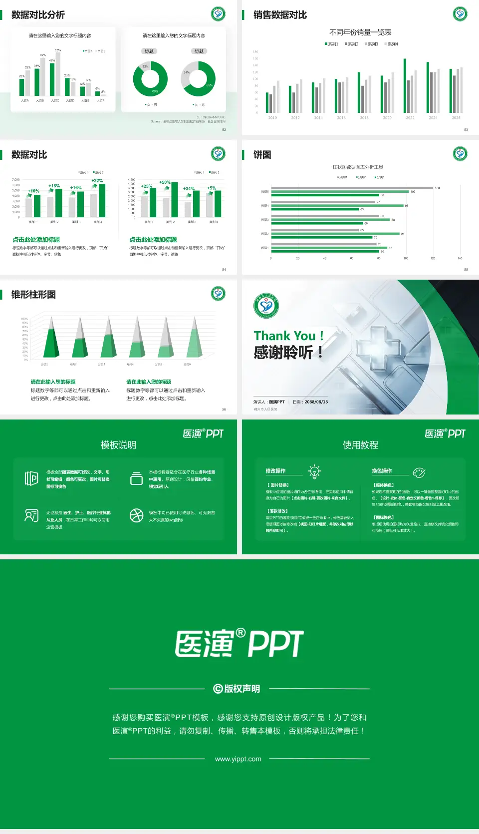 朔州市人民医院医疗行业比赛专用PPT模板16:9格式幻灯片预览图7