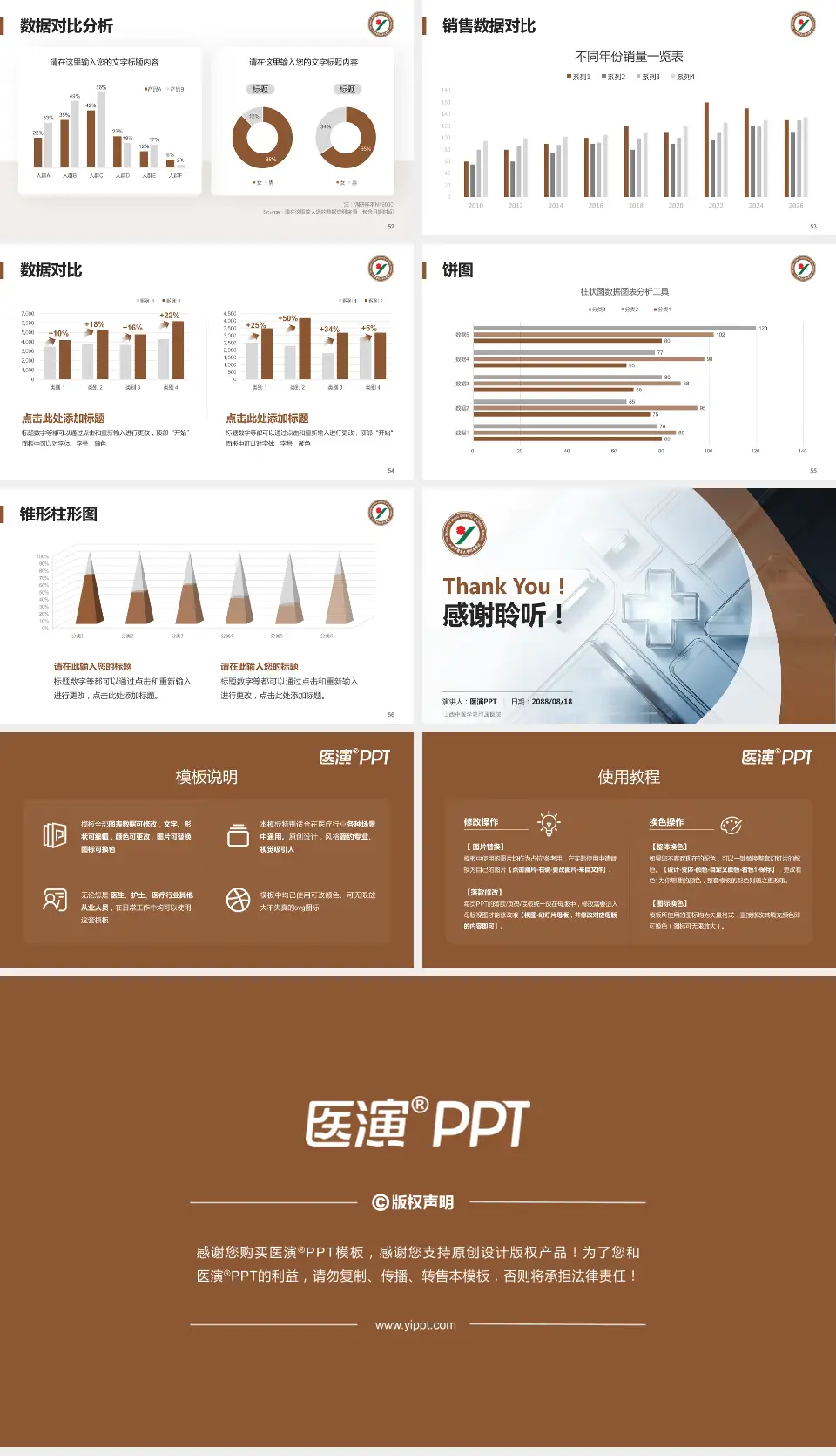 山西中医学院附属医院医疗行业比赛专用PPT模板16:9格式幻灯片预览图7