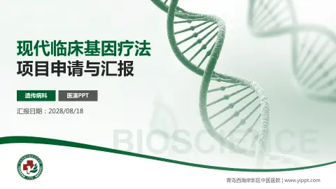 青岛西海岸新区中医医院项目申请与汇报PPT模板