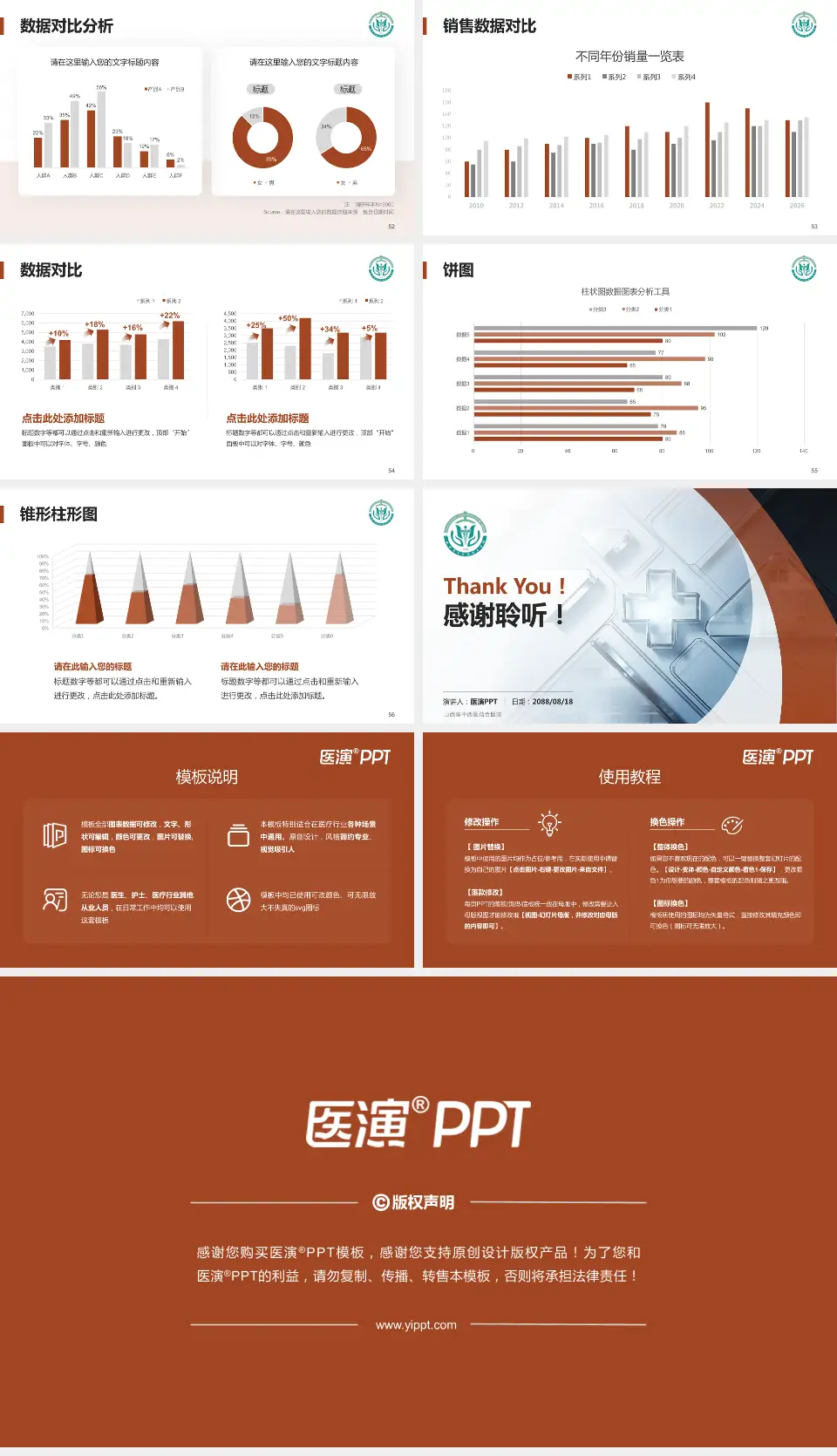 山西省中西医结合医院医疗行业比赛专用PPT模板16:9格式幻灯片预览图7