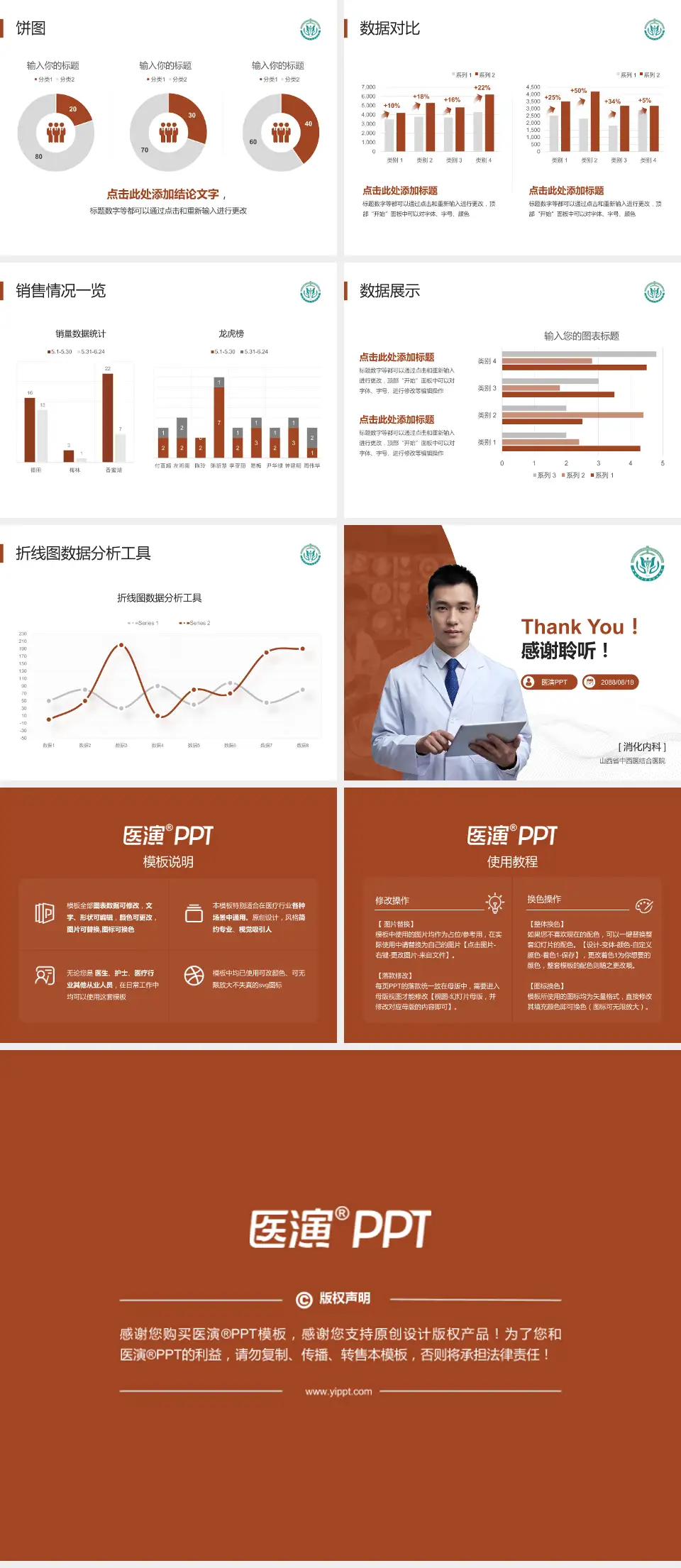 山西省中西医结合医院病例分享与讨论PPT模板4:3格式幻灯片预览图4