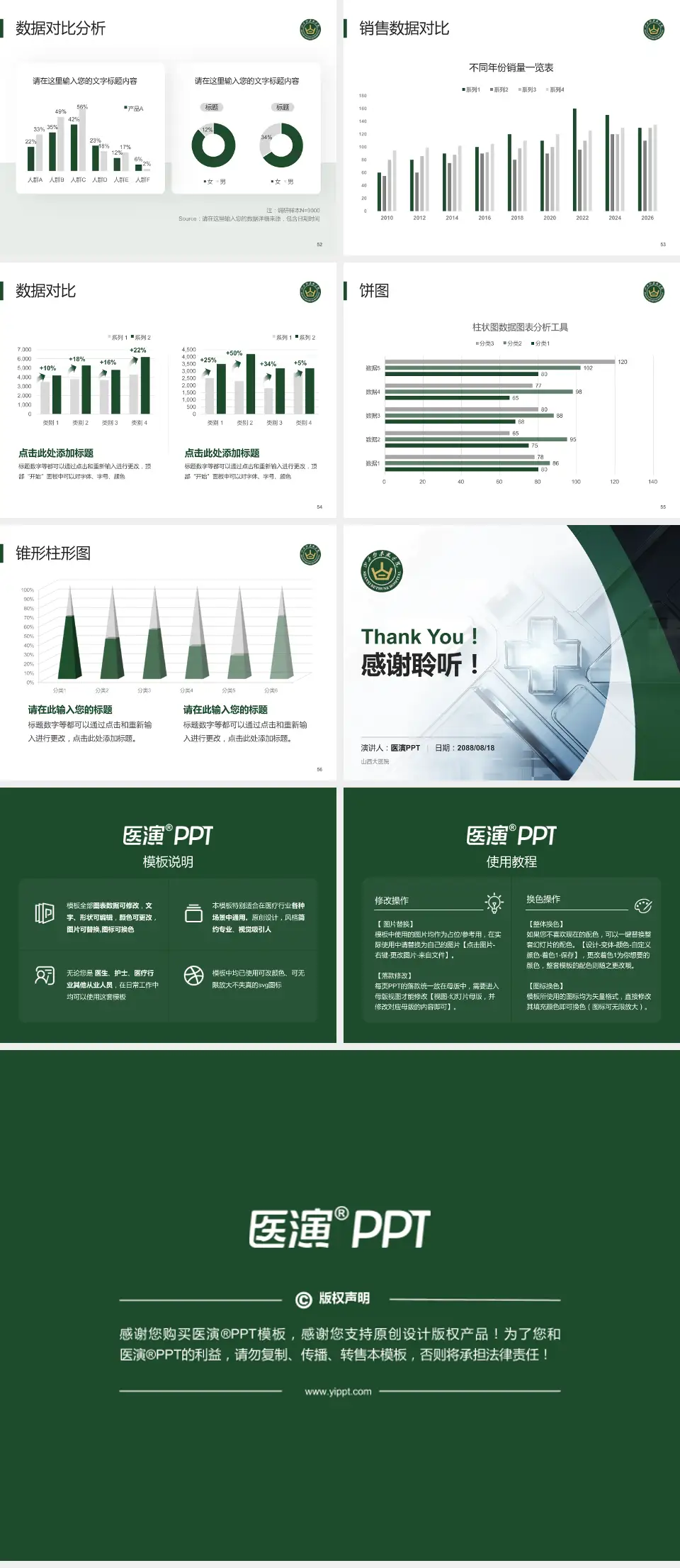 山西大医院医疗行业比赛专用PPT模板4:3格式幻灯片预览图7