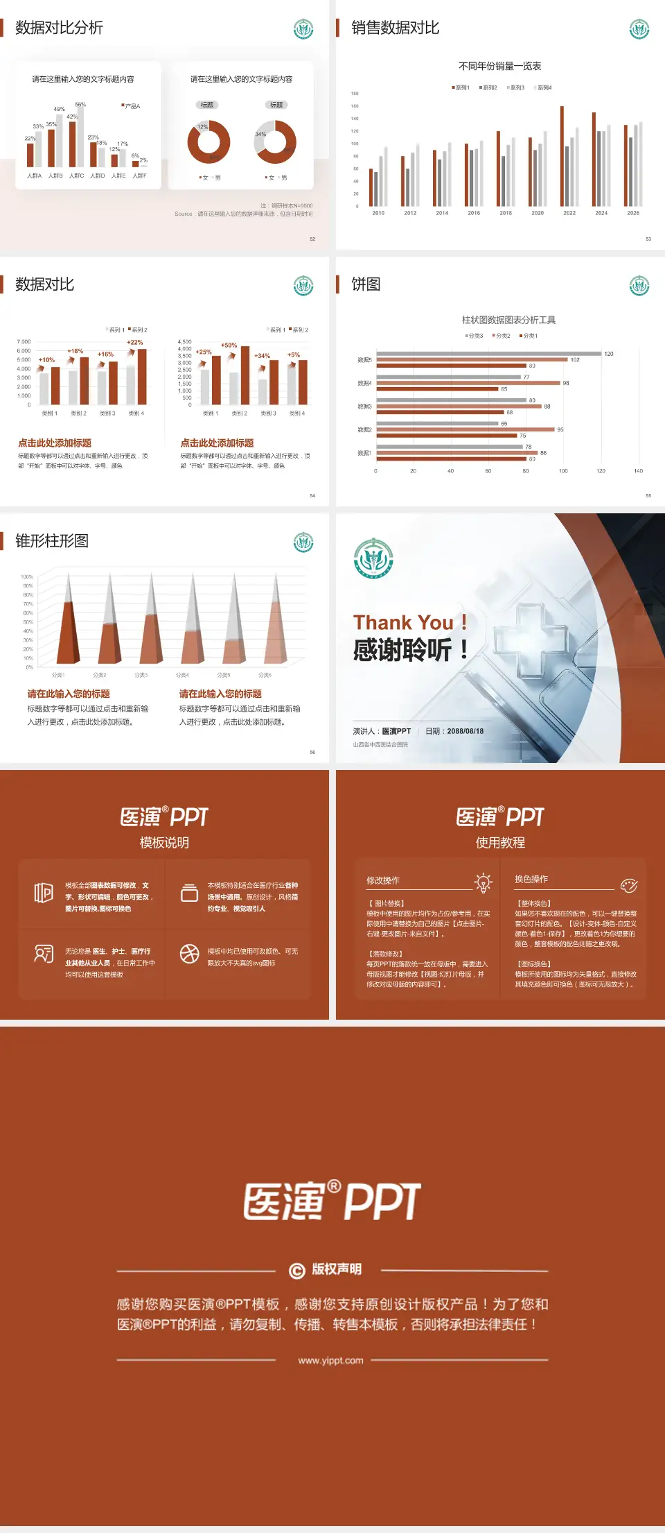 山西省中西医结合医院医疗行业比赛专用PPT模板4:3格式幻灯片预览图7