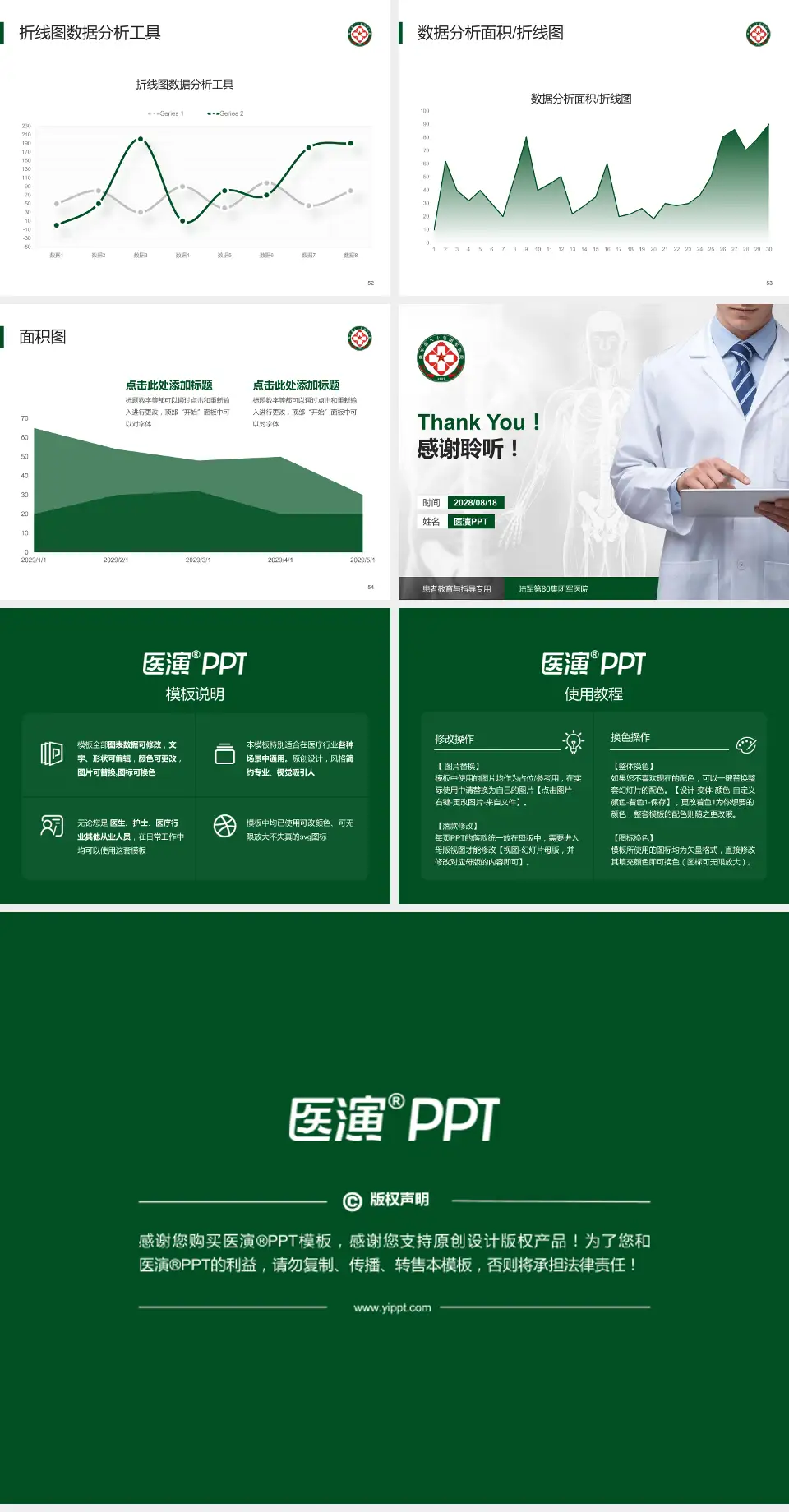 陆军第80集团军医院患者教育与指导PPT模板4:3格式幻灯片预览图7
