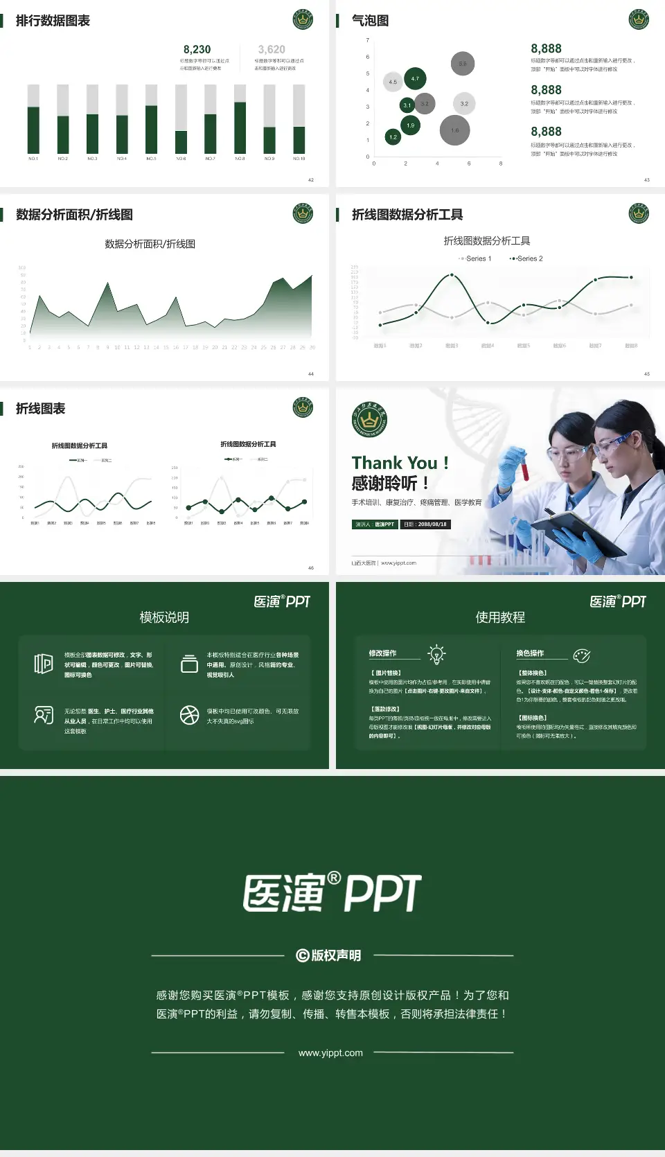 山西大医院科研成果展示PPT模板16:9格式幻灯片预览图6