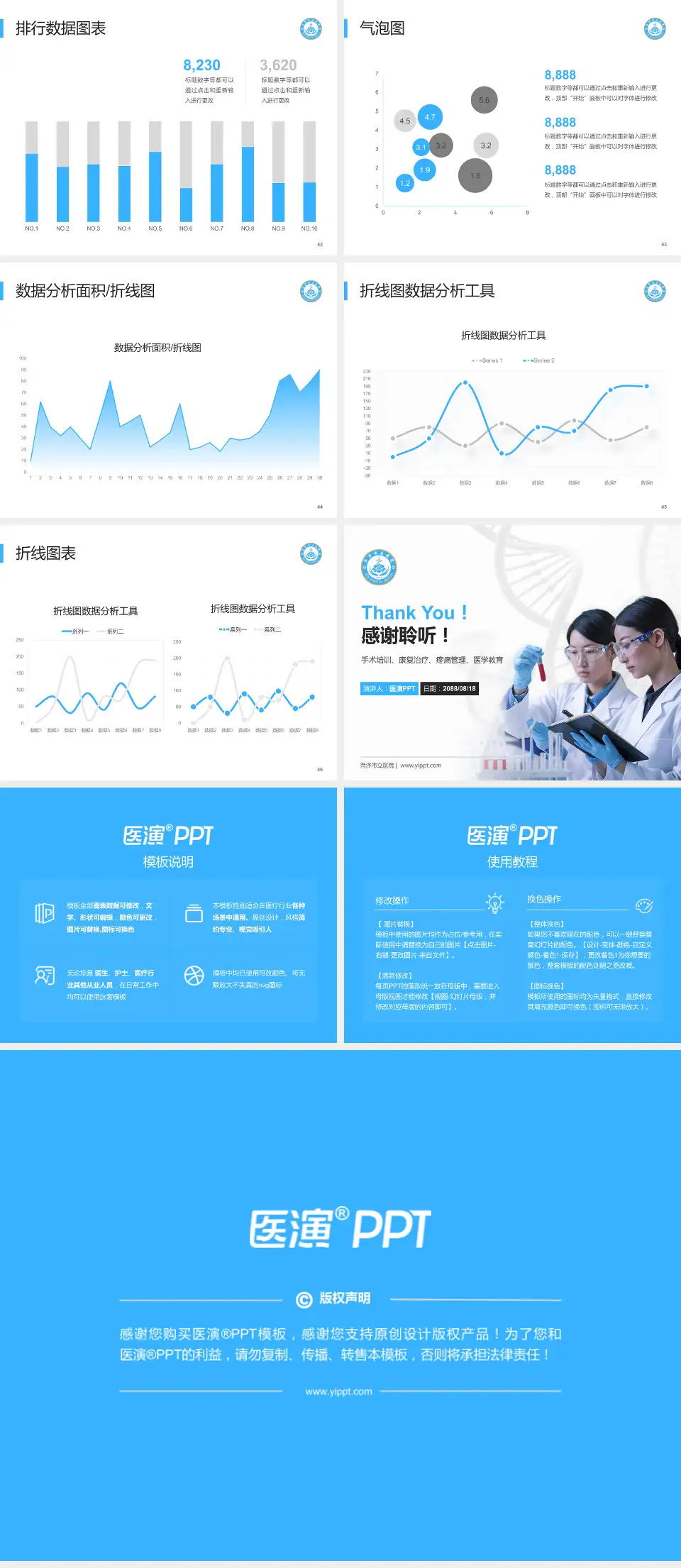 菏泽市立医院科研成果展示PPT模板4:3格式幻灯片预览图6