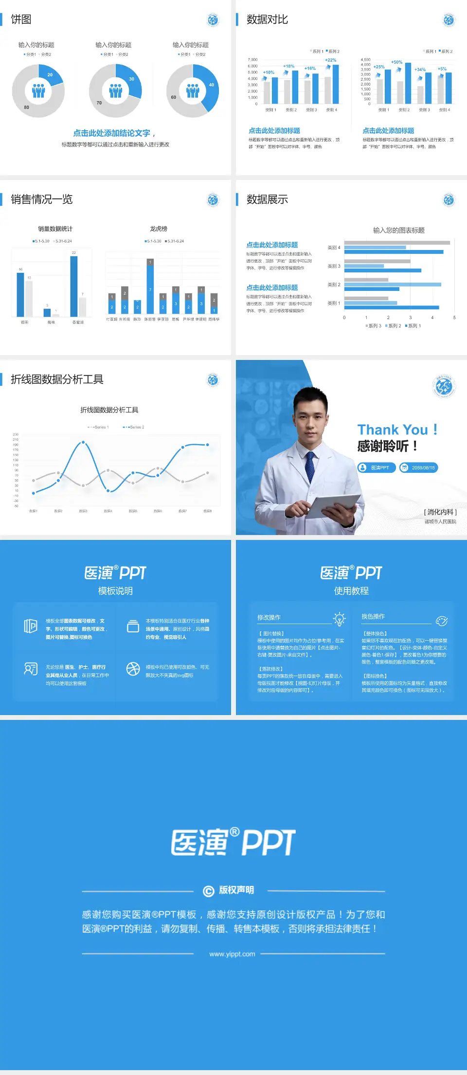 诸城市人民医院病例分享与讨论PPT模板4:3格式幻灯片预览图4