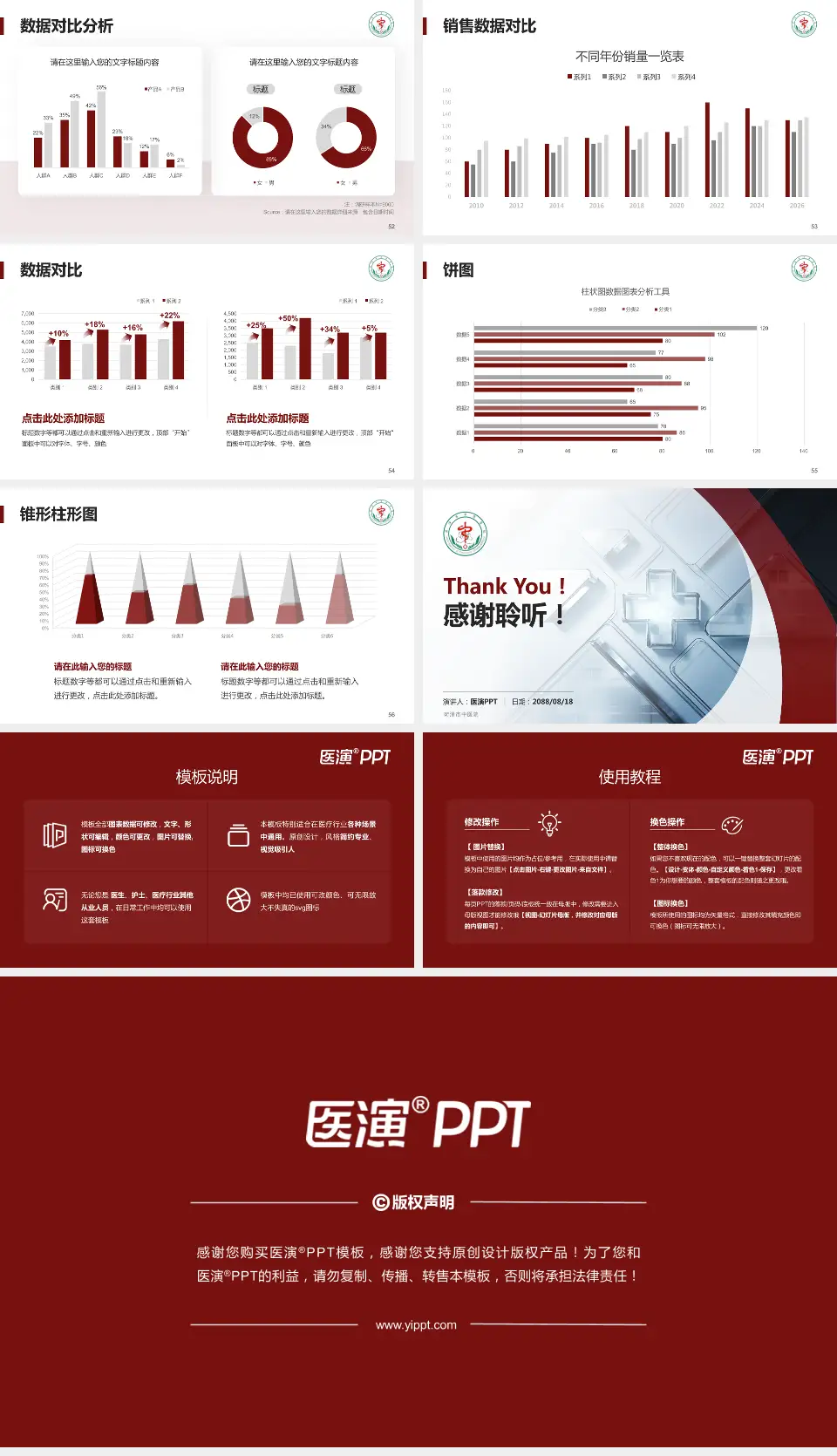 菏泽市中医院医疗行业比赛专用PPT模板16:9格式幻灯片预览图7