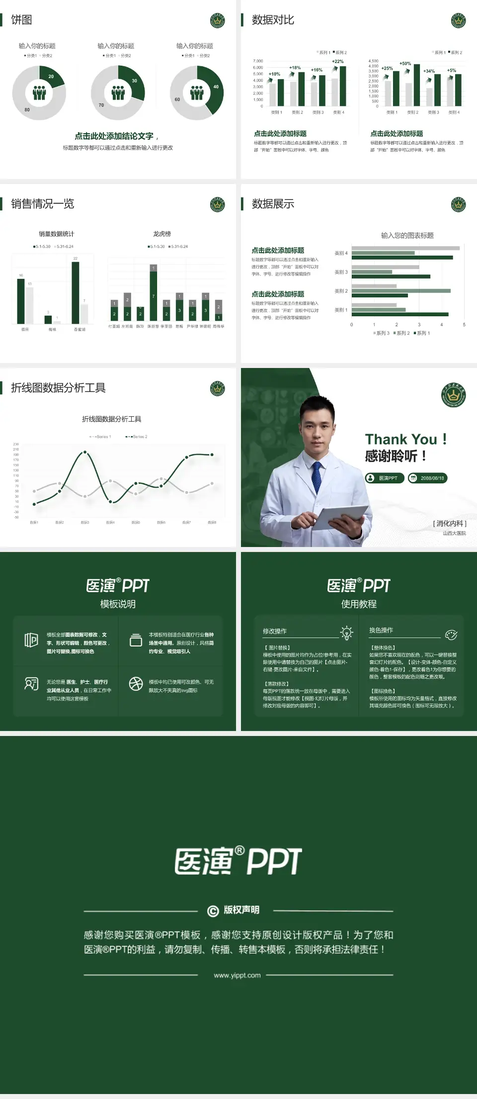 山西大医院病例分享与讨论PPT模板4:3格式幻灯片预览图4