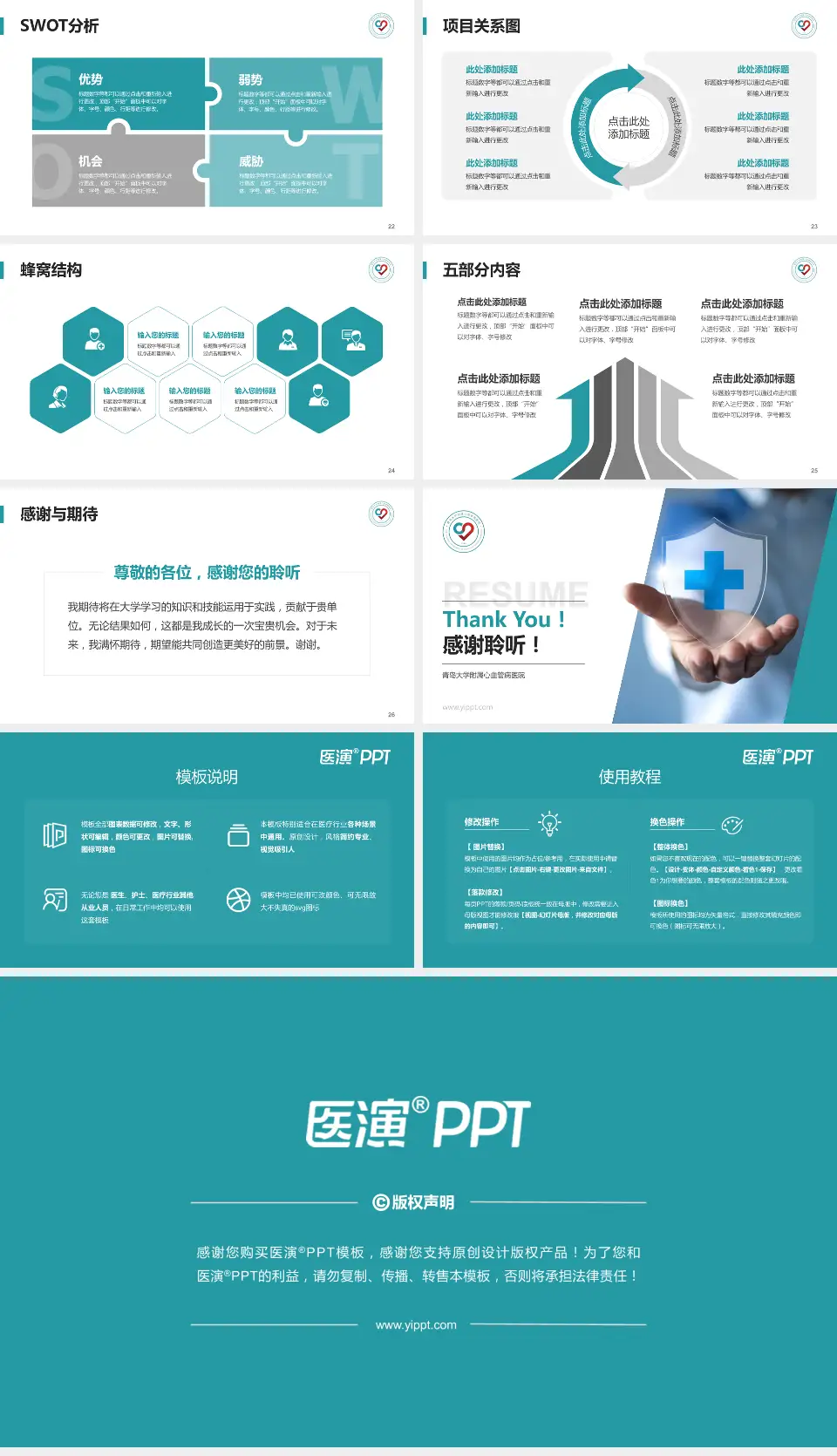 青岛大学附属心血管病医院个人求职应聘简历PPT模板16:9格式幻灯片预览图4
