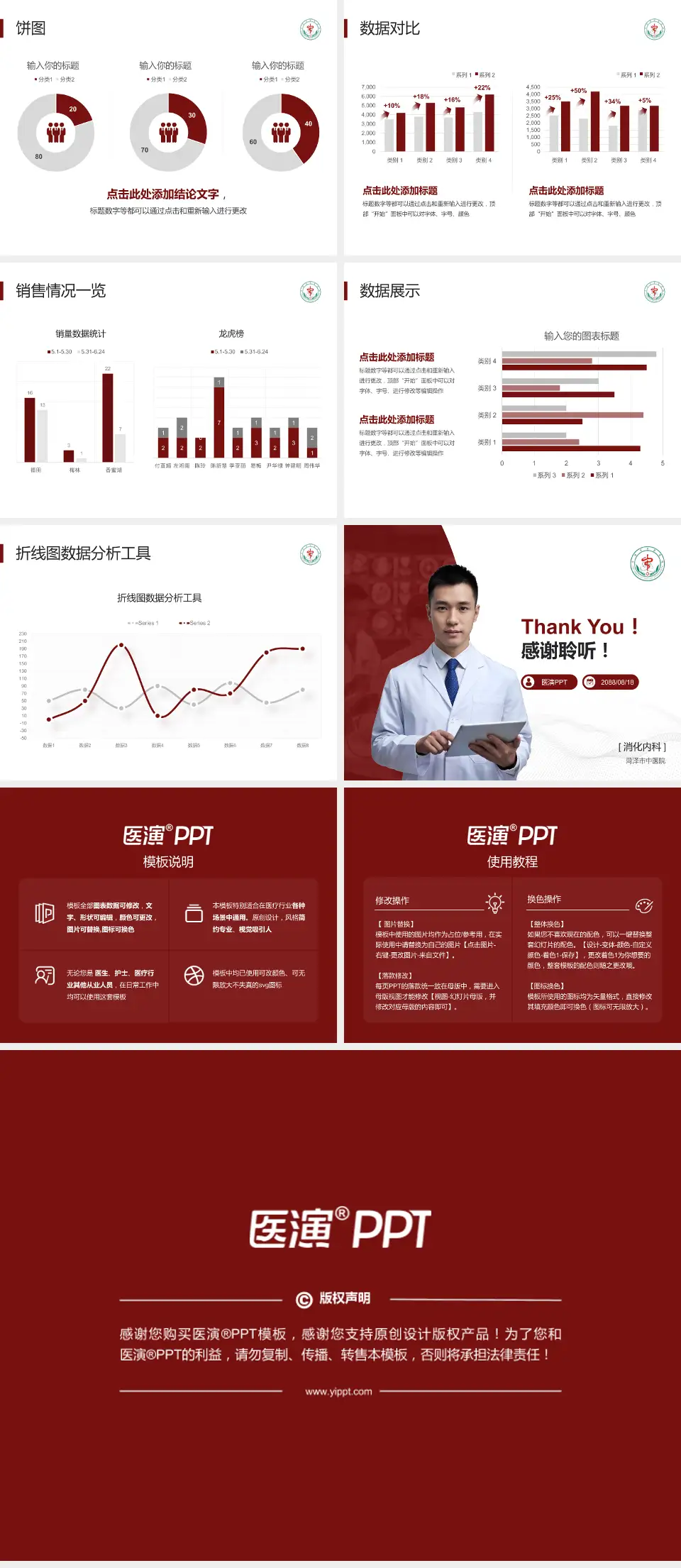 菏泽市中医院病例分享与讨论PPT模板4:3格式幻灯片预览图4