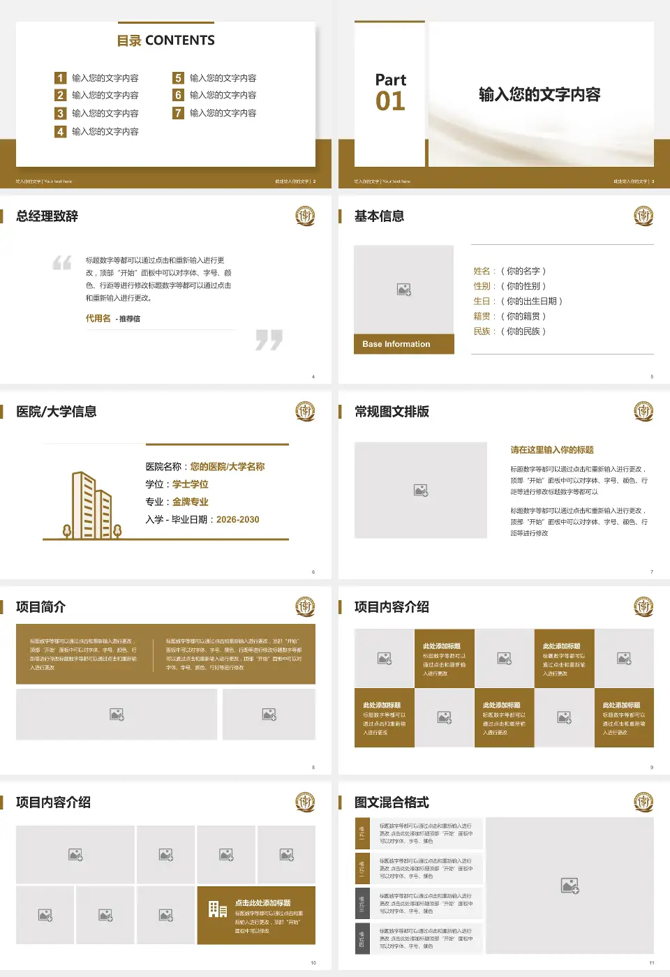 青岛市公共卫生临床中心高新院区个人求职应聘简历PPT模板16:9格式幻灯片预览图2