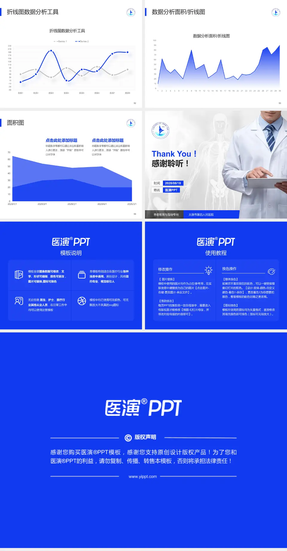 太原市第四人民医院患者教育与指导PPT模板4:3格式幻灯片预览图7