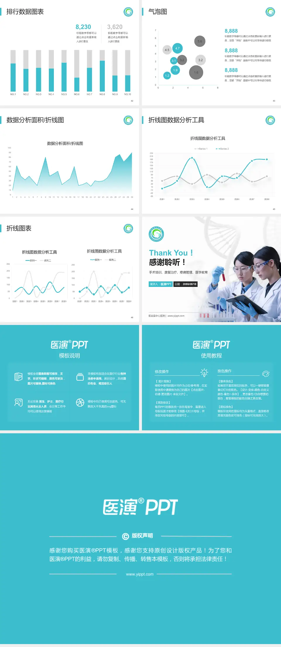 阳谷县中心医院科研成果展示PPT模板4:3格式幻灯片预览图6