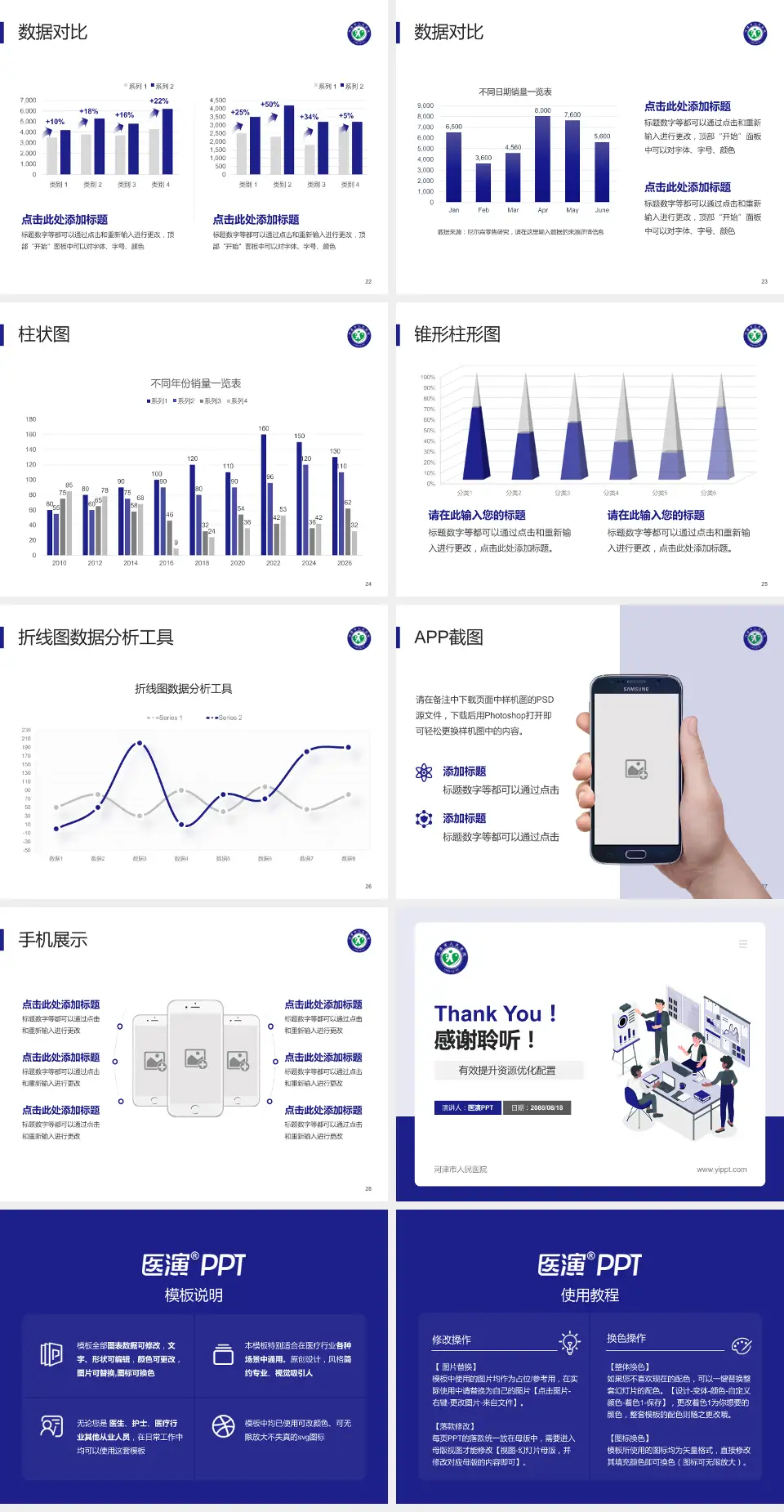 河津市人民医院财务与预算报告PPT模板4:3格式幻灯片预览图4