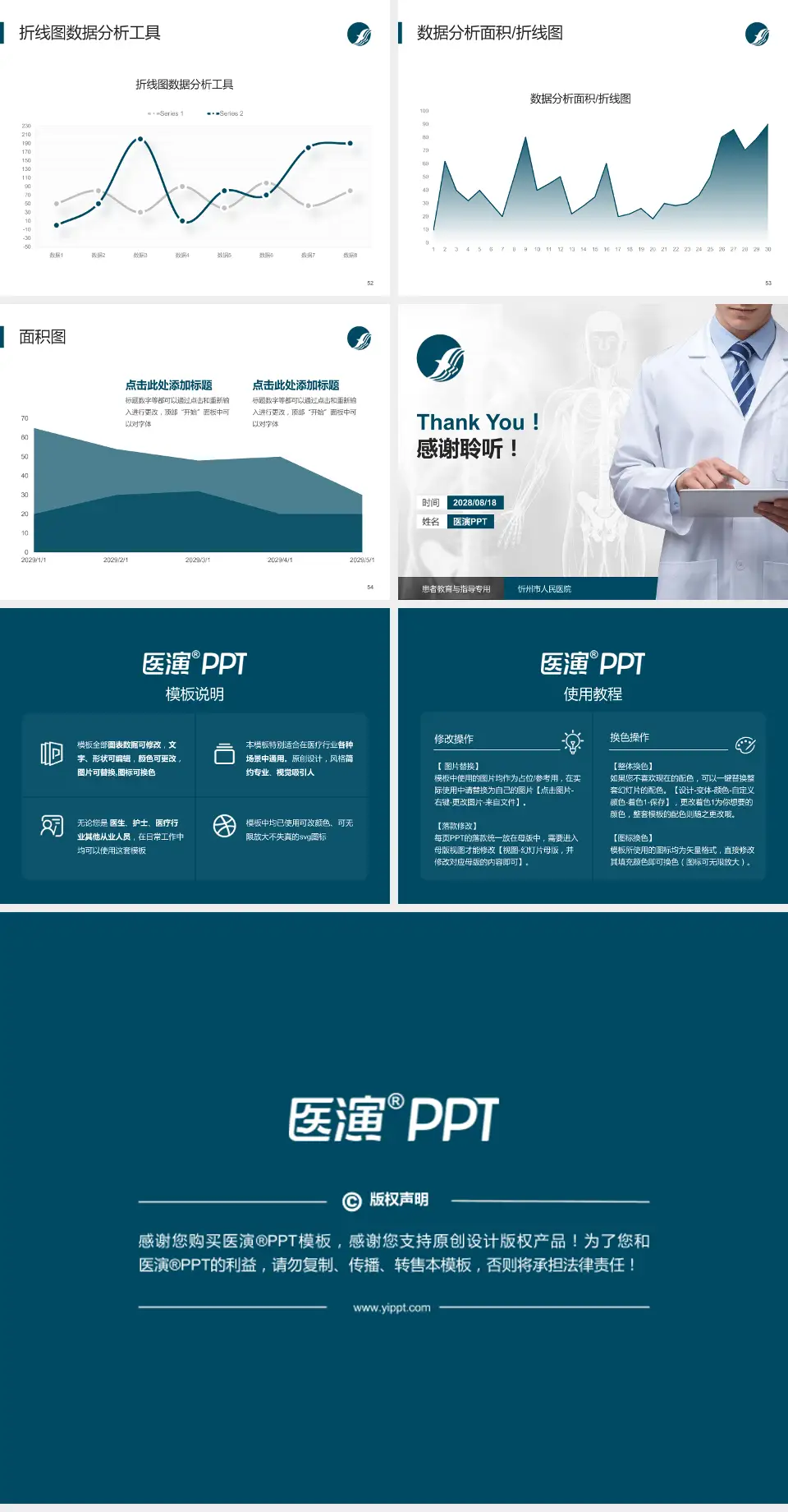 忻州市人民医院患者教育与指导PPT模板4:3格式幻灯片预览图7