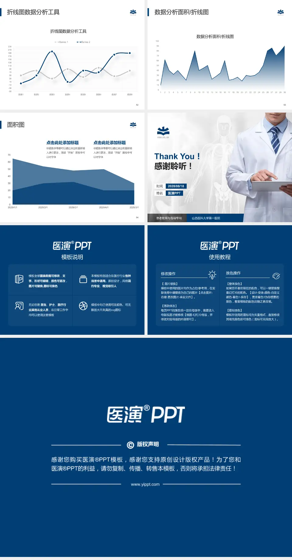 山西医科大学第一医院患者教育与指导PPT模板4:3格式幻灯片预览图7