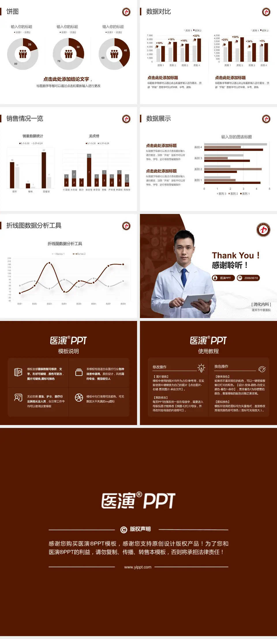 蓬莱市中医医院病例分享与讨论PPT模板4:3格式幻灯片预览图4