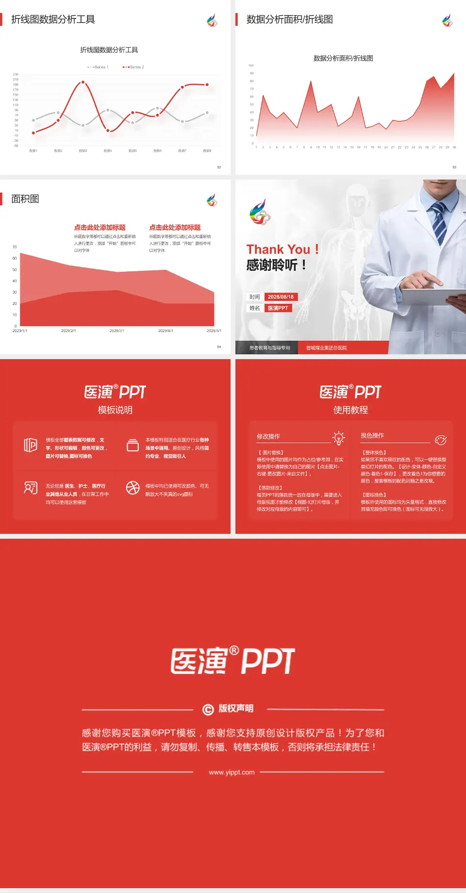 晋城煤业集团总医院患者教育与指导PPT模板4:3格式幻灯片预览图7